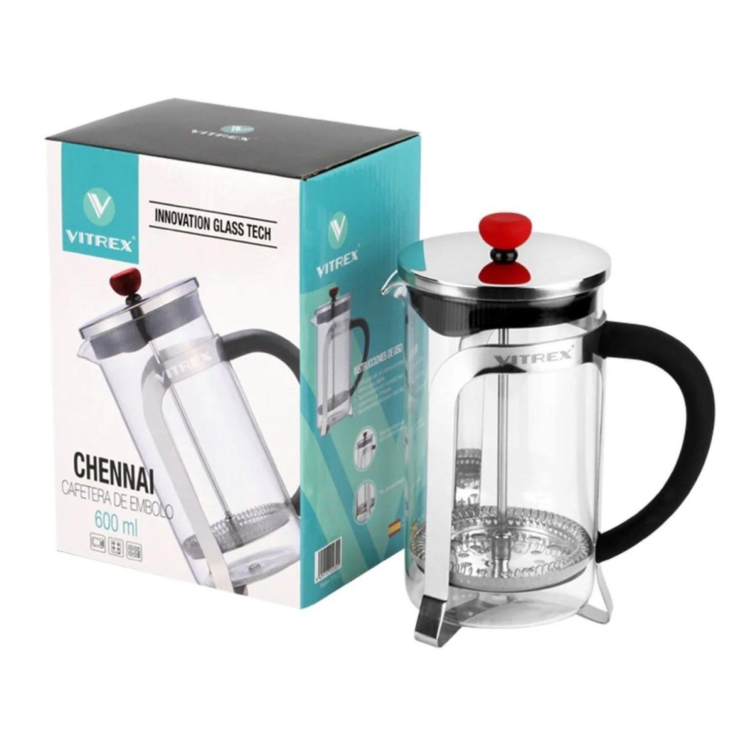 Cafetera de Embolo Chennai 600ml Vitrex-4