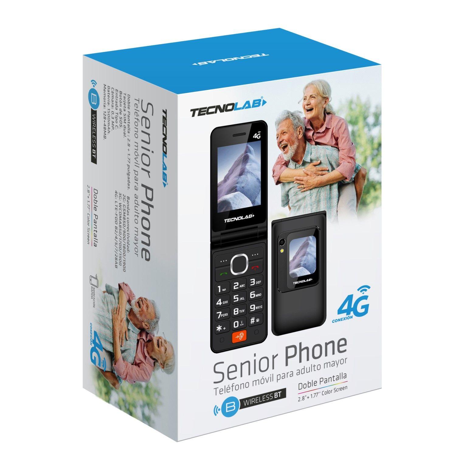 Celular Senior 4G Doble Pantalla BT TL705BK Tecnolab Negro-5