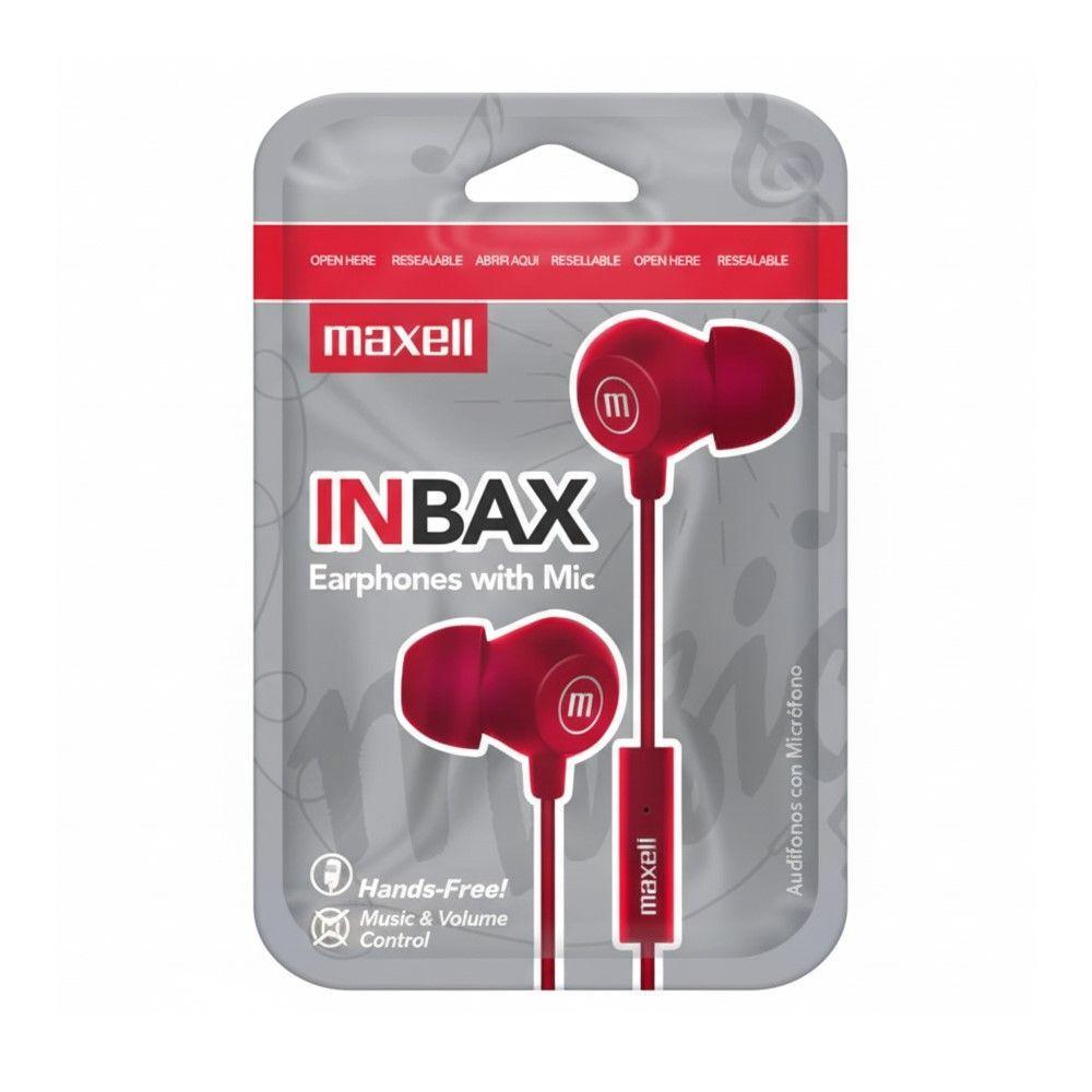 Audífonos Maxell INBAX Con Mic In Ear 3.5mm Rojo-2