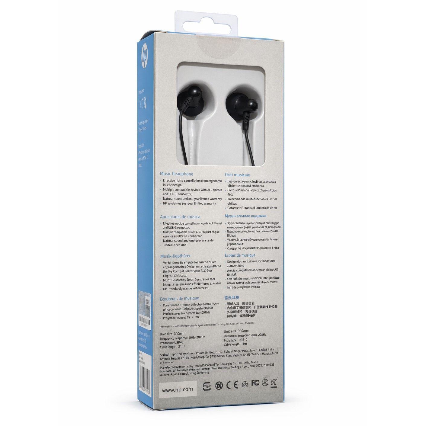 Audífonos Hp In-ear Dhh-1126 Usb-C Negro-2