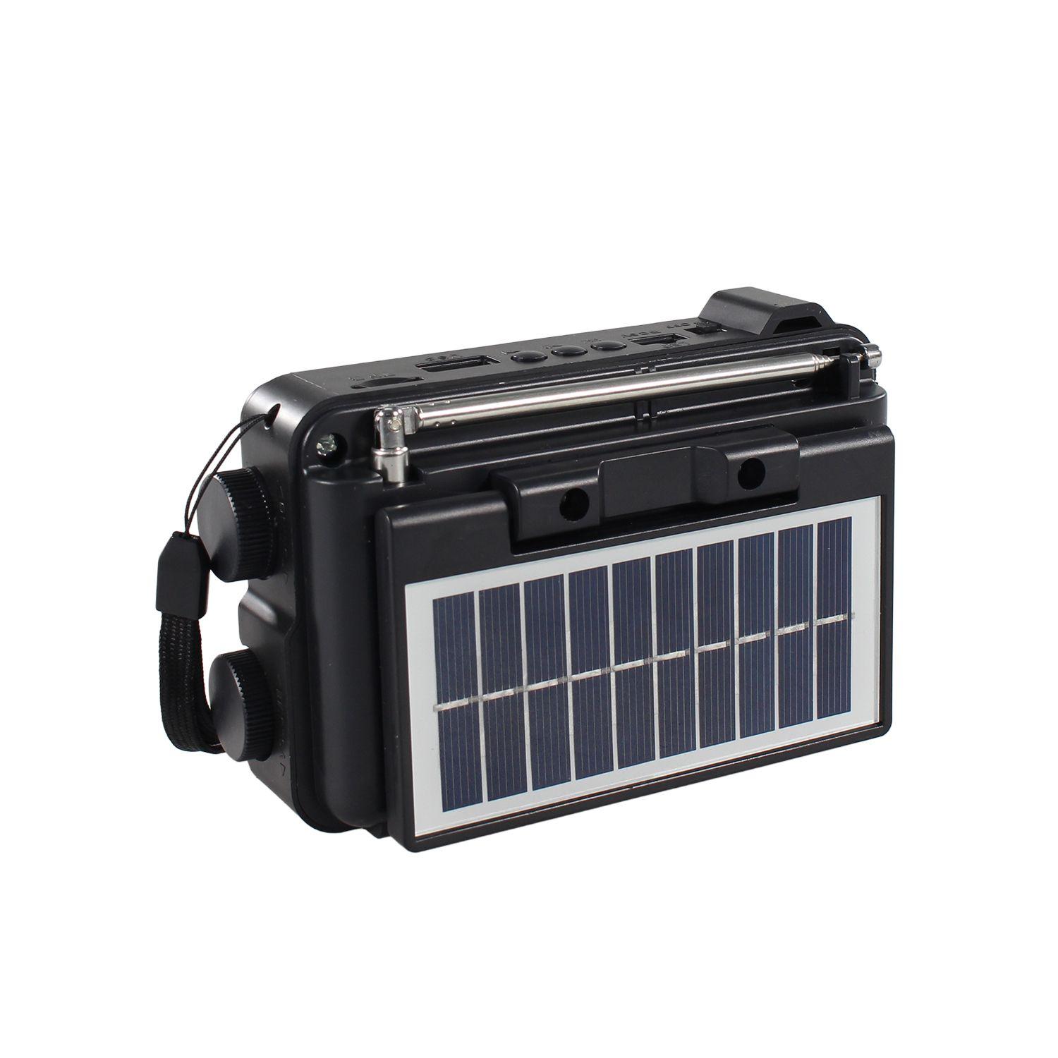 Radio Portátil Solar AM FM SW LED 15W TL653BK Tecnolab Negro-2
