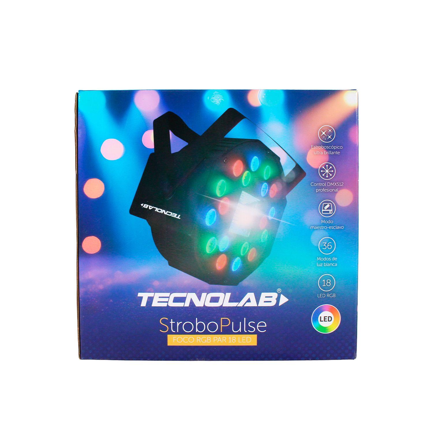 Foco Par Rgb 18 Led Estrobo Pulse Y Dmx512 TL772 Tecnolab-6