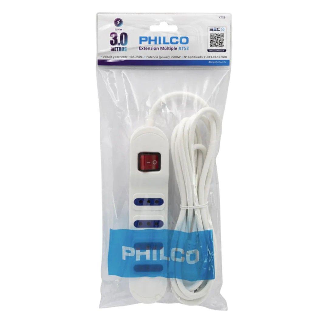 Alargador Eléctrico Philco XT53 3 Mts 4 Pos Blanco-2