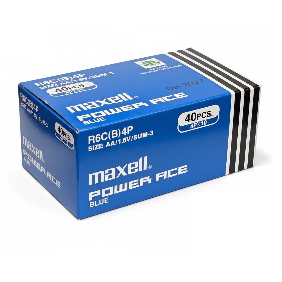 Pack 40 Pilas Carbón Maxell AA Power Ace Blue-2