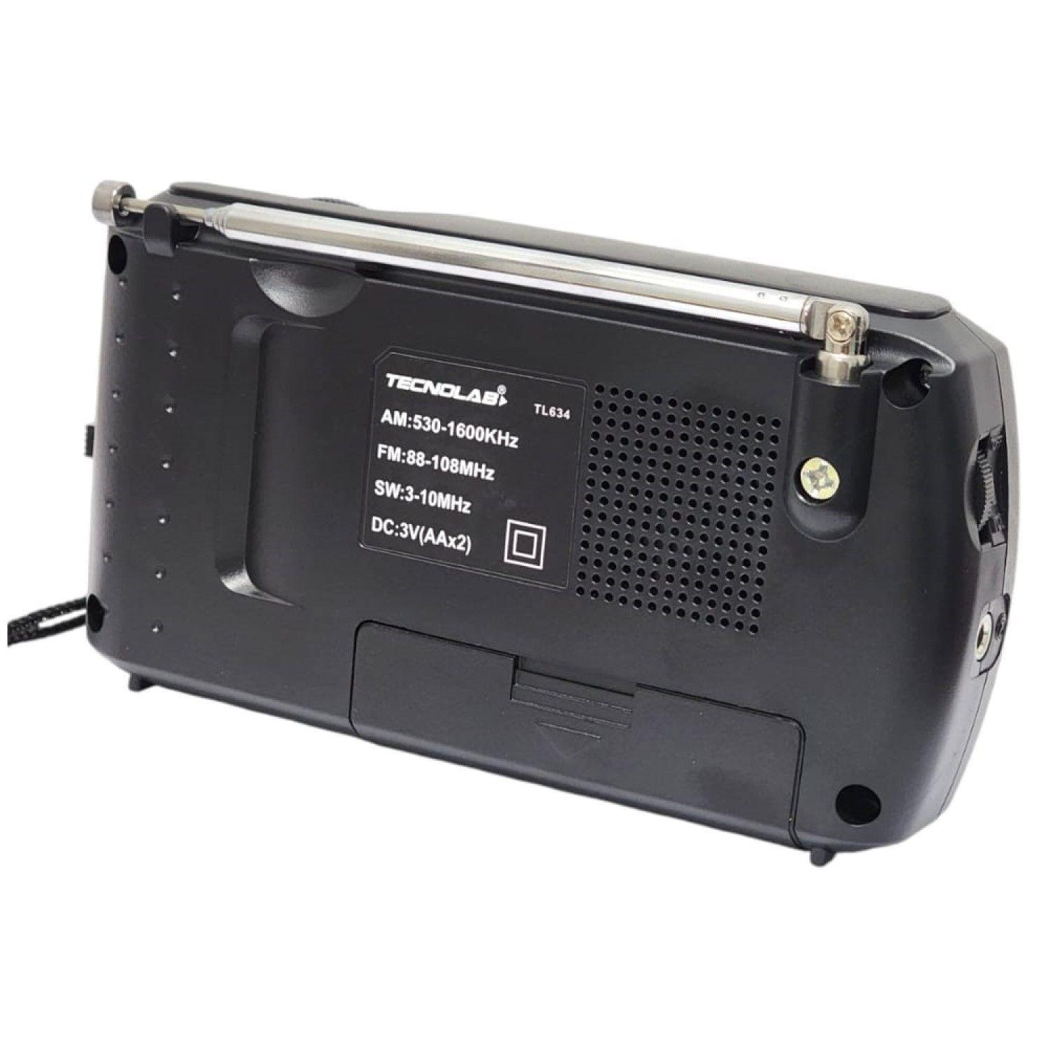 Radio Portátil de Bolsillo Tecnolab AM/FM/SW TL634-3