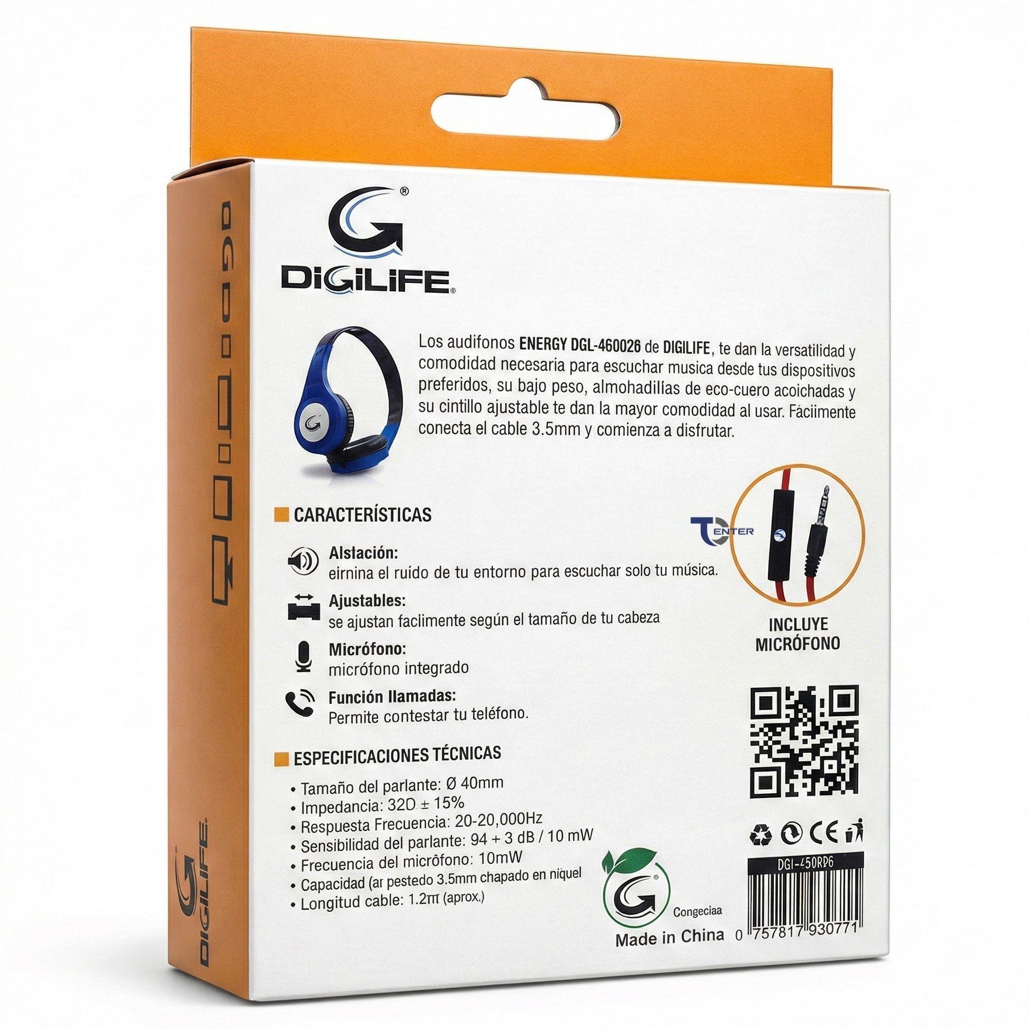 Audífono Cableados Digilife DGL-450026 3.5mm Azul-5
