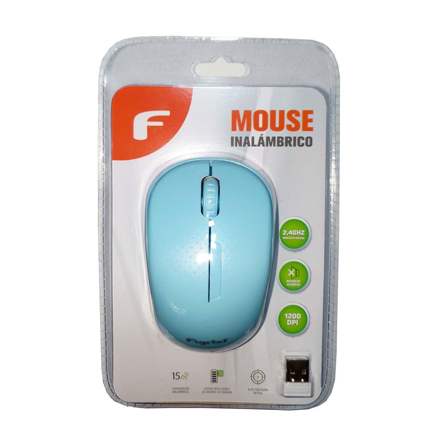 Mouse Inalámbrico Fujitel Celeste-0