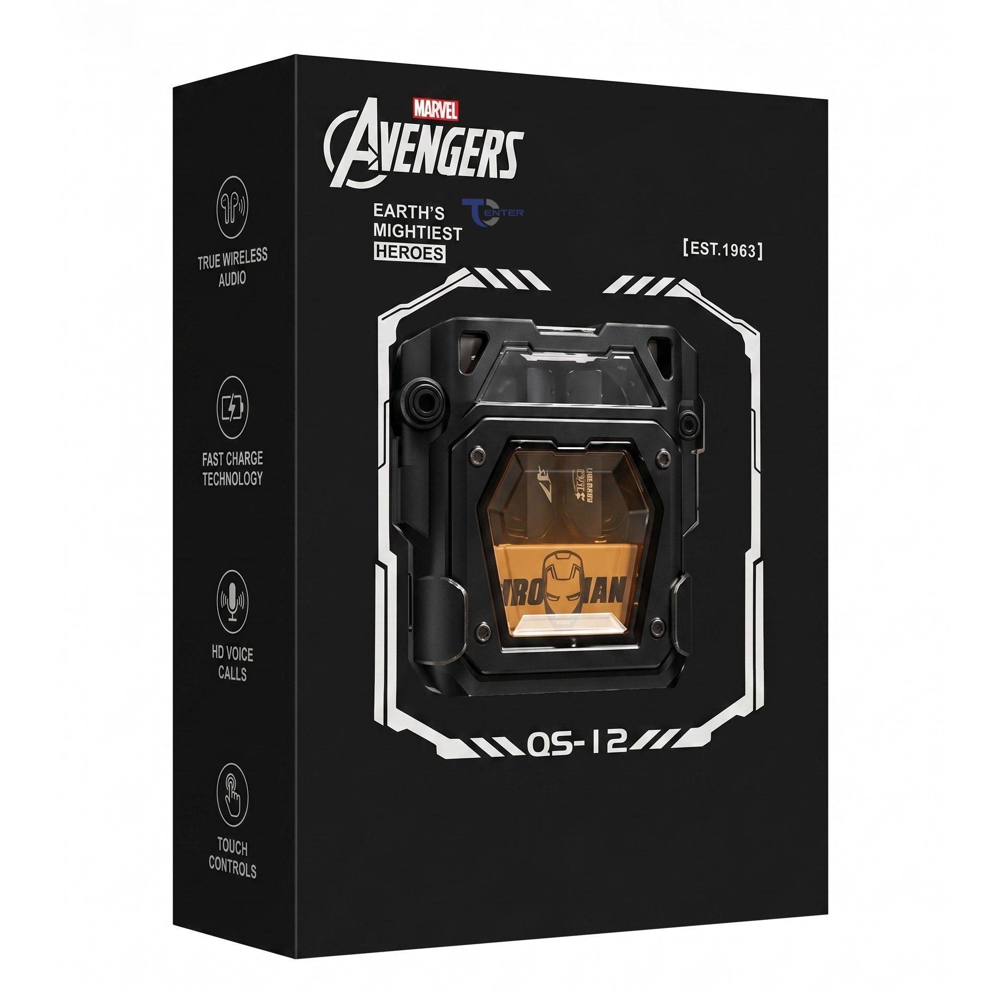 Audífonos BT QS-12 Marvel Avengers Edición Especial Iron Man-3