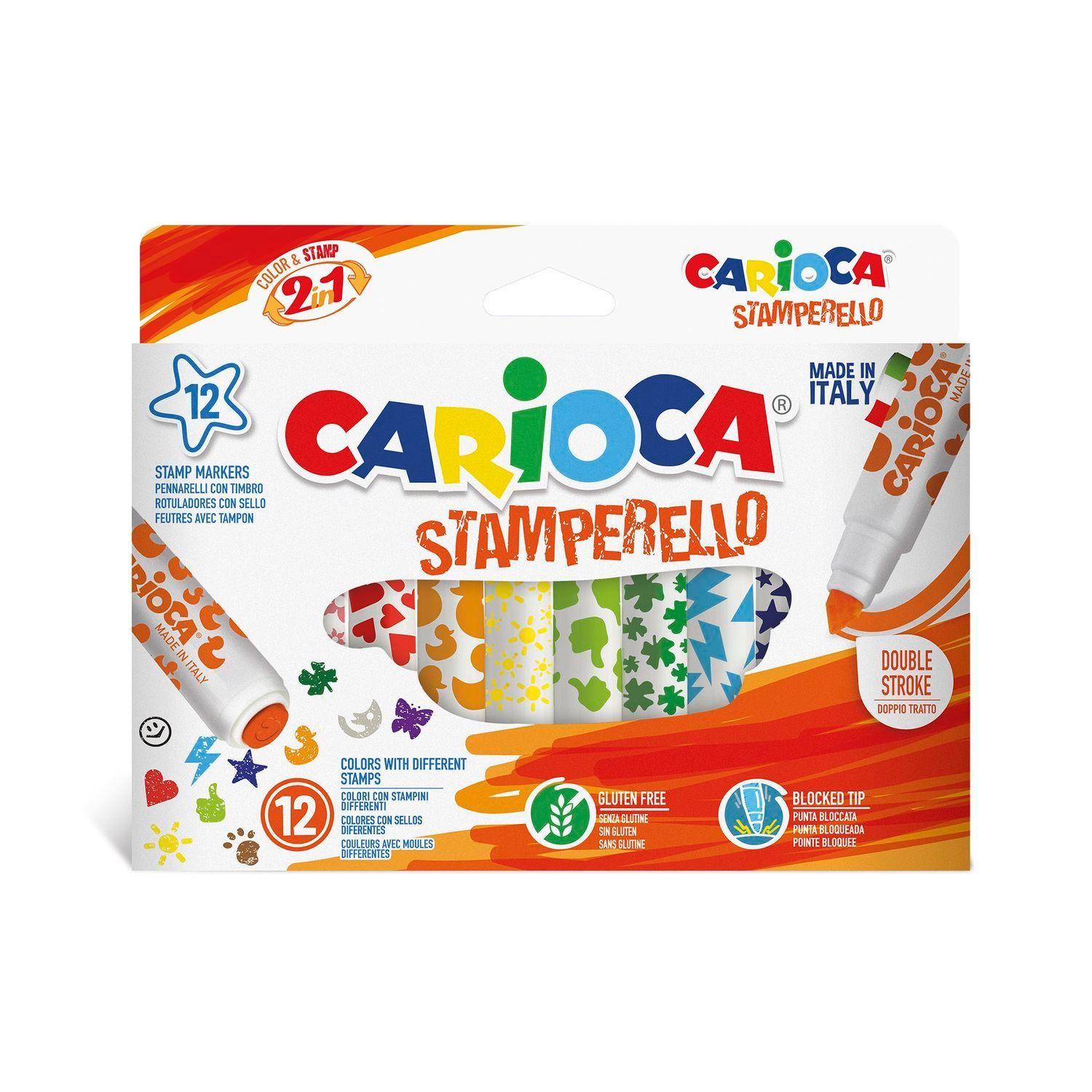 Plumones Carioca Stamperello 12 Unidades con Sello-0