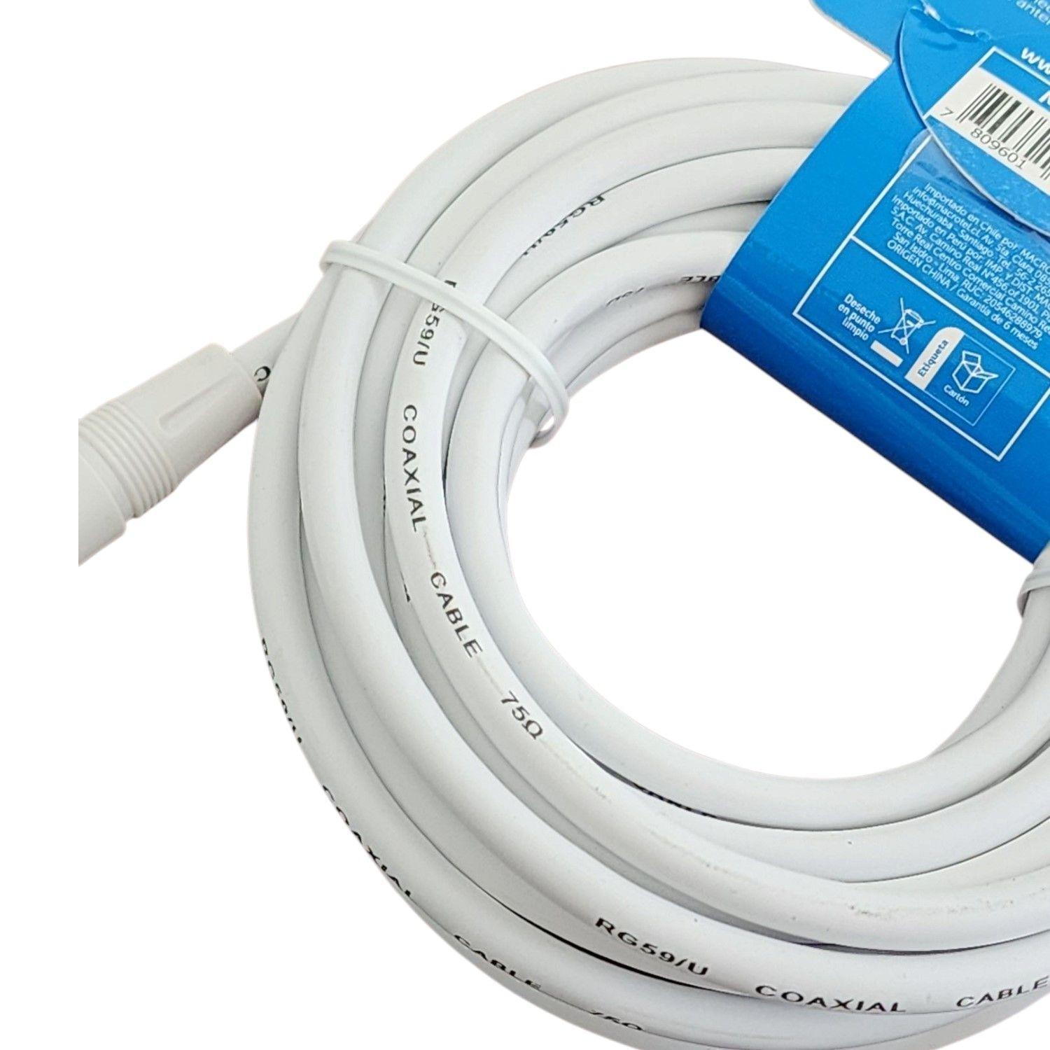 Cable Coaxial RG-59/U 5 m con Conector “F” Macho MV-812-3