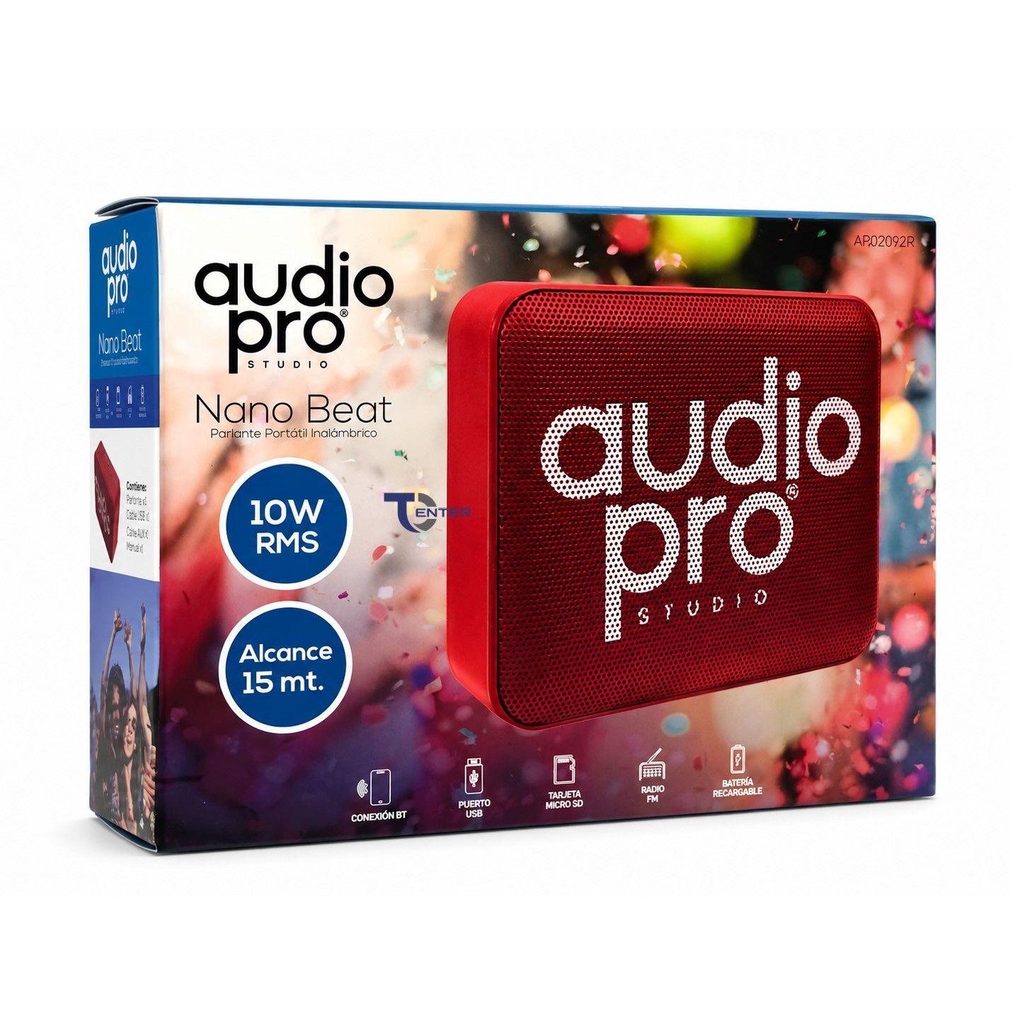Parlante BT Audiopro 10w Inalámbrico AP02082R Rojo-3