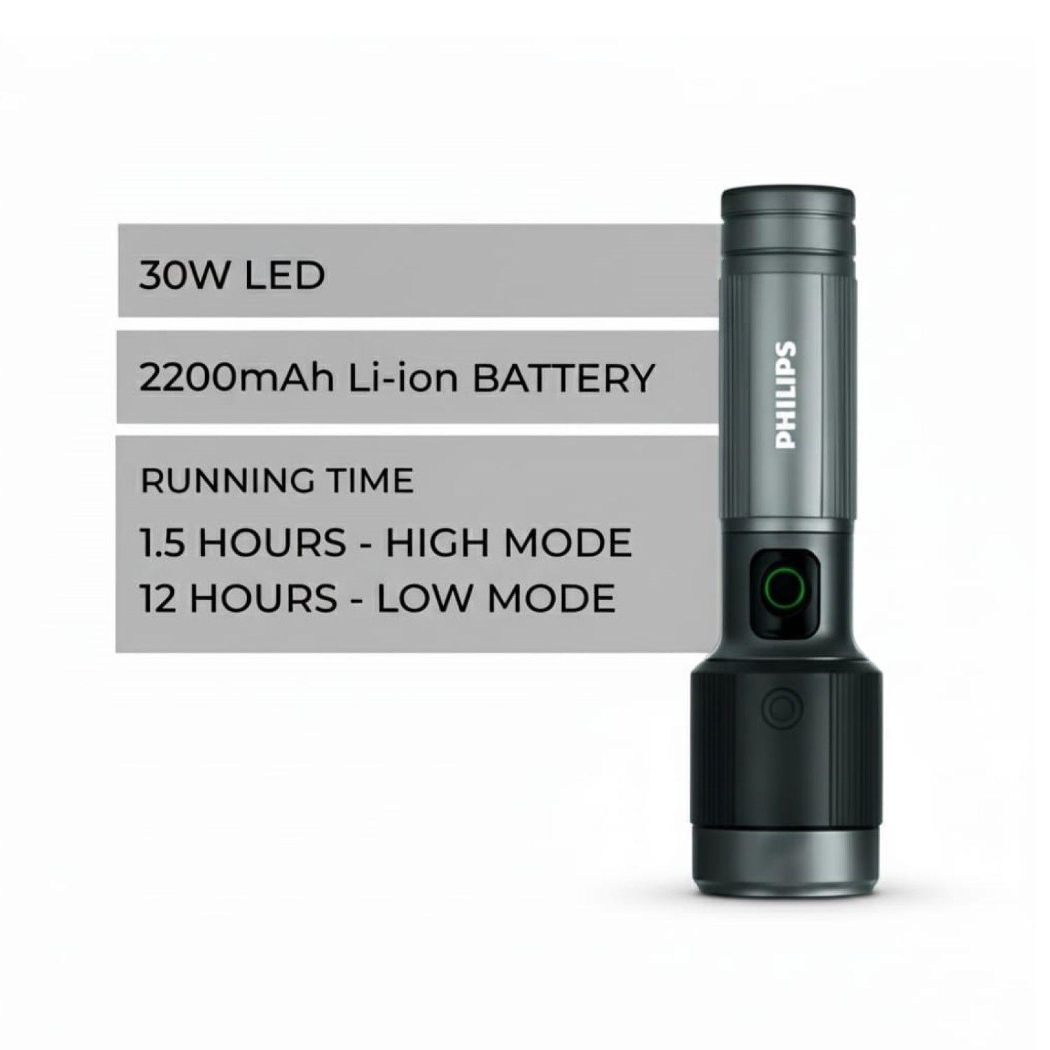 Linterna LED Recargable 30W 1450lm SFL5141 Philips-2