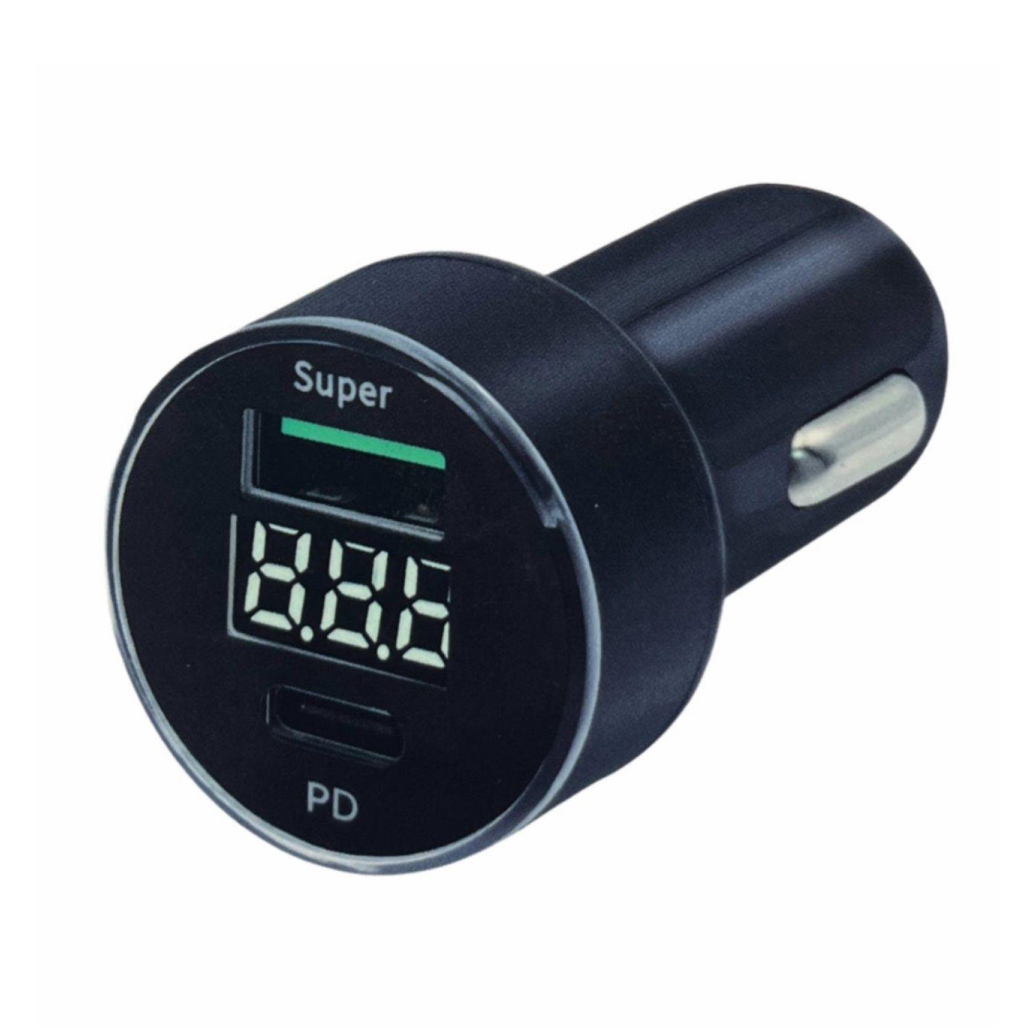 Cargador de Auto USB 3.0 + USB-C Pantalla LED LD49A Philco-4