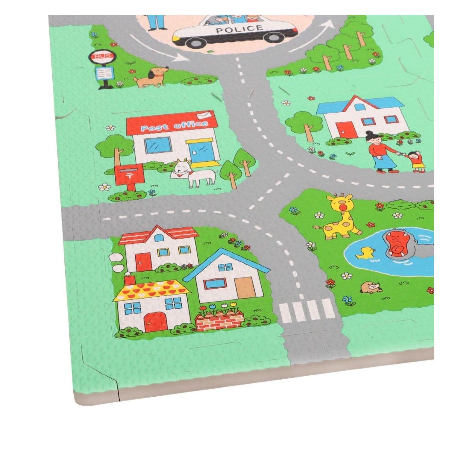 Alfombra Mat Eva Pista Ciudad 9 Piezas Infanti-1