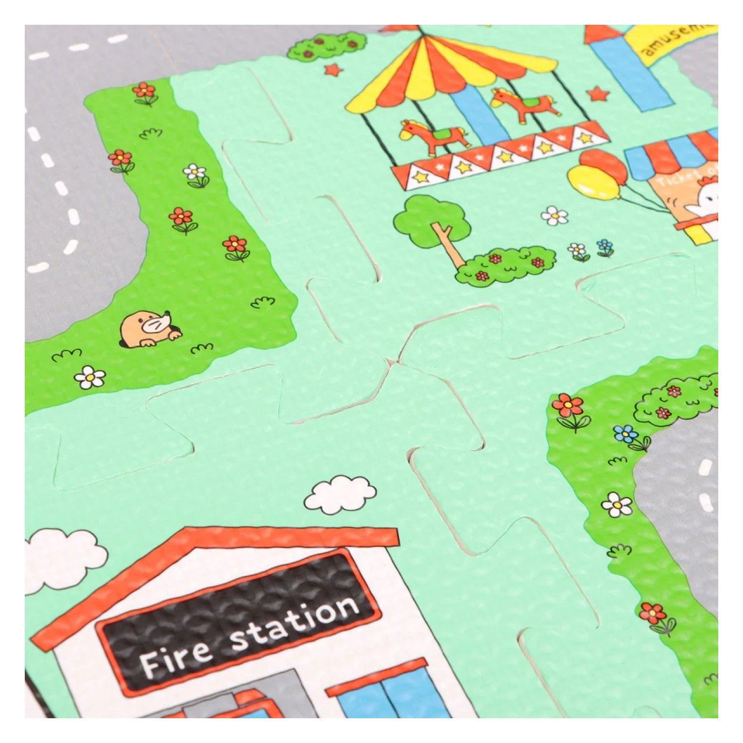 Alfombra Mat Eva Pista Ciudad 9 Piezas Infanti-2