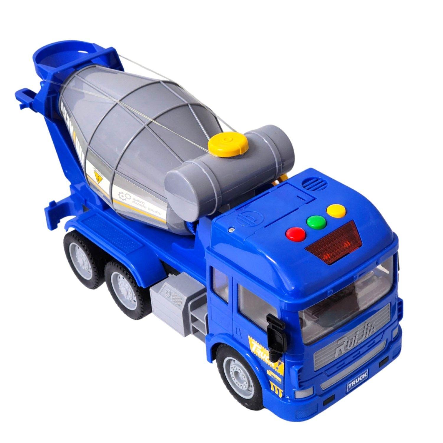 Juguete Camión Hormigonera Luz Sonido Fricción DBG1678 Azul-2