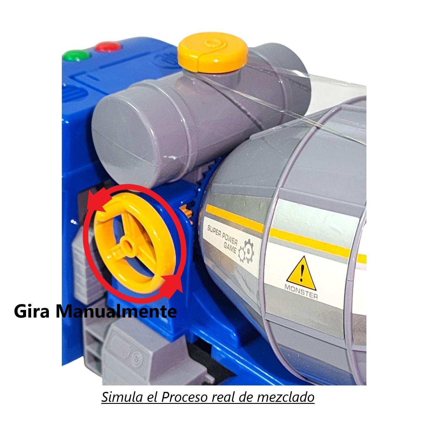 Juguete Camión Hormigonera Luz Sonido Fricción DBG1678 Azul-6