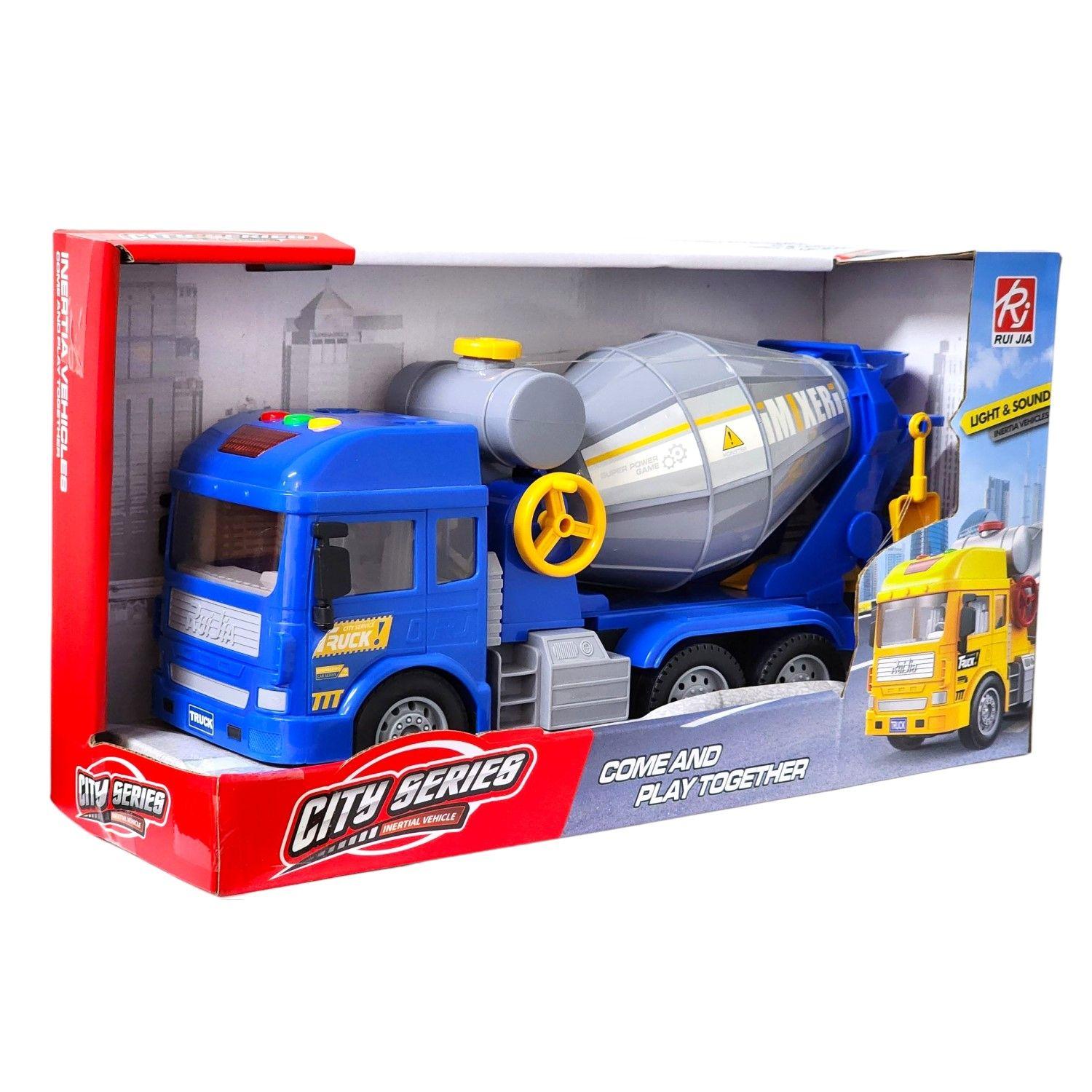 Juguete Camión Hormigonera Luz Sonido Fricción DBG1678 Azul-7