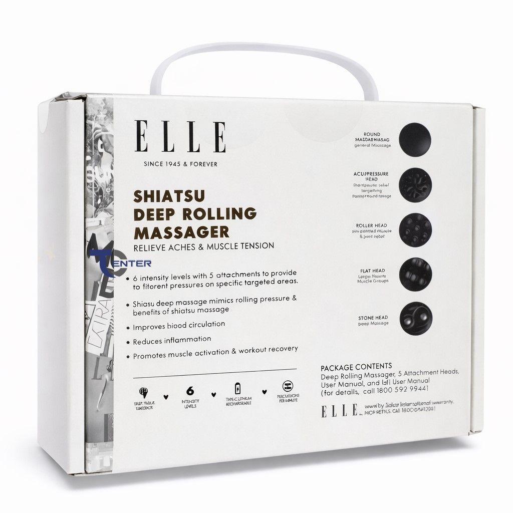 Masajeador inalámbrico ELLE Shiatsu EL1718 Rosa-2