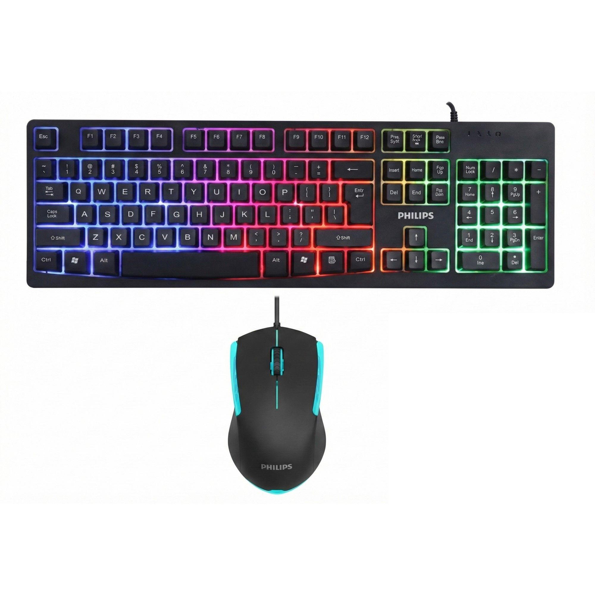 Kit Combo Teclado y Mouse Philips Momentum C214BK SPT6214BK-0