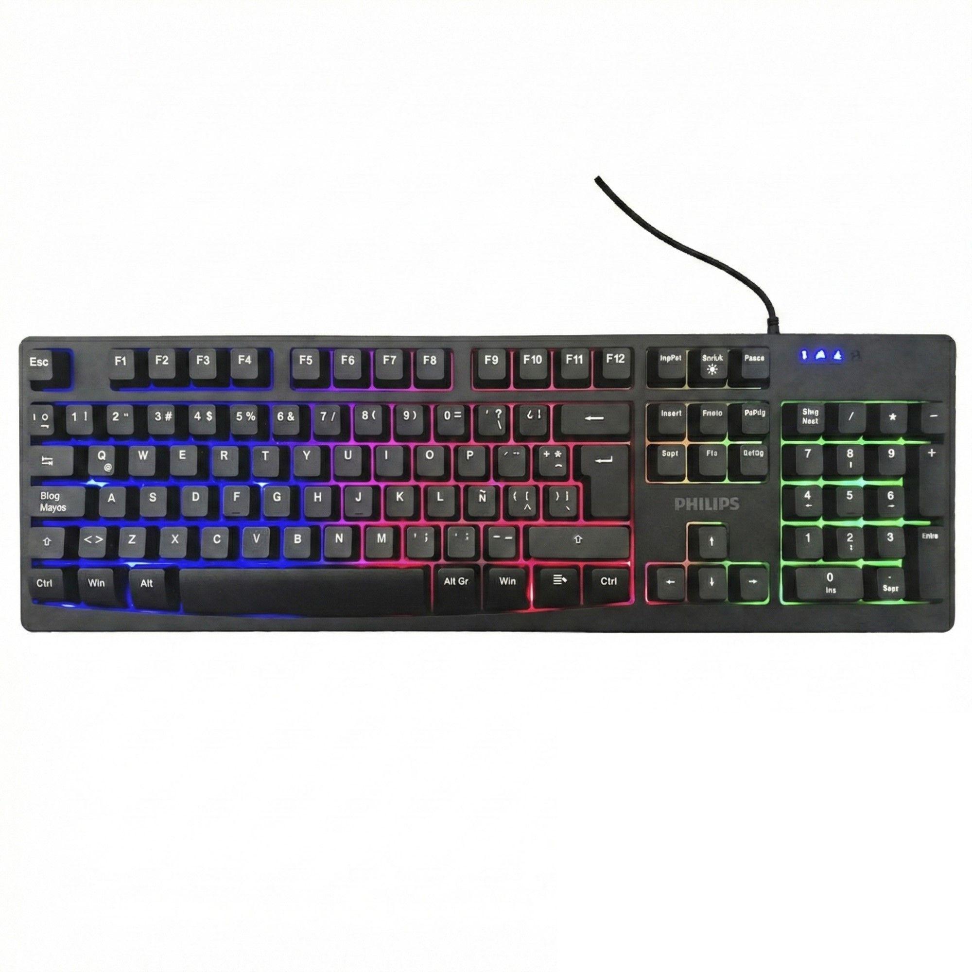 Kit Combo Teclado y Mouse Philips Momentum C214BK SPT6214BK-4