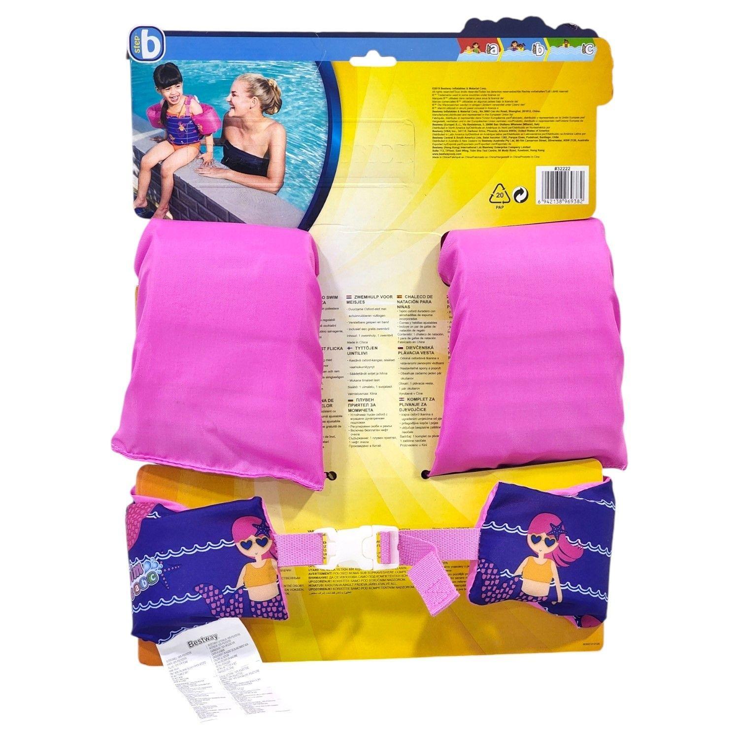 Kit Flotador De Brazo + Lentes De Agua Niña Bestway-5