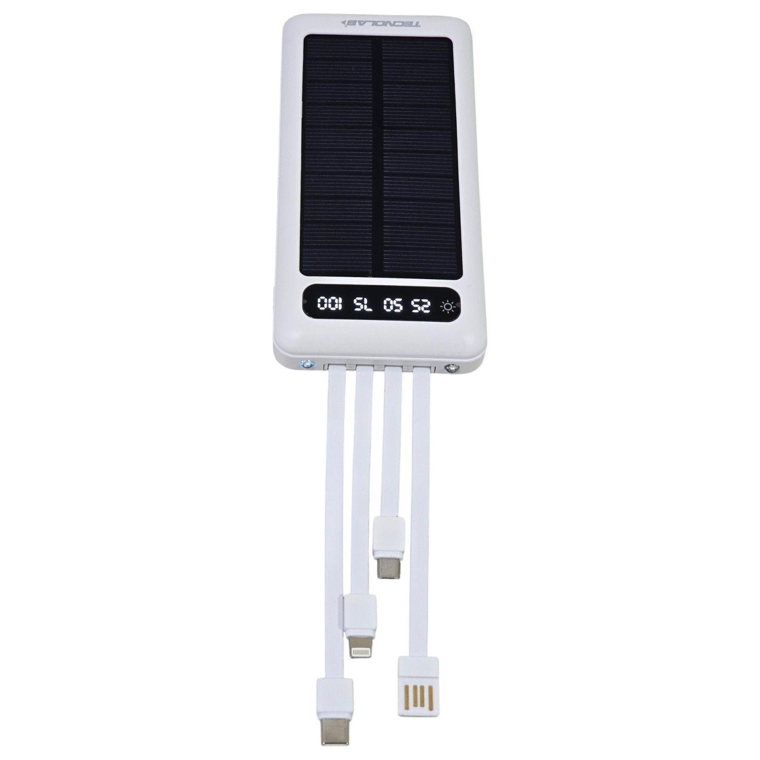 Batería Portátil Solar Power Bank 10.000 Mha Tecnolab TL570W-2