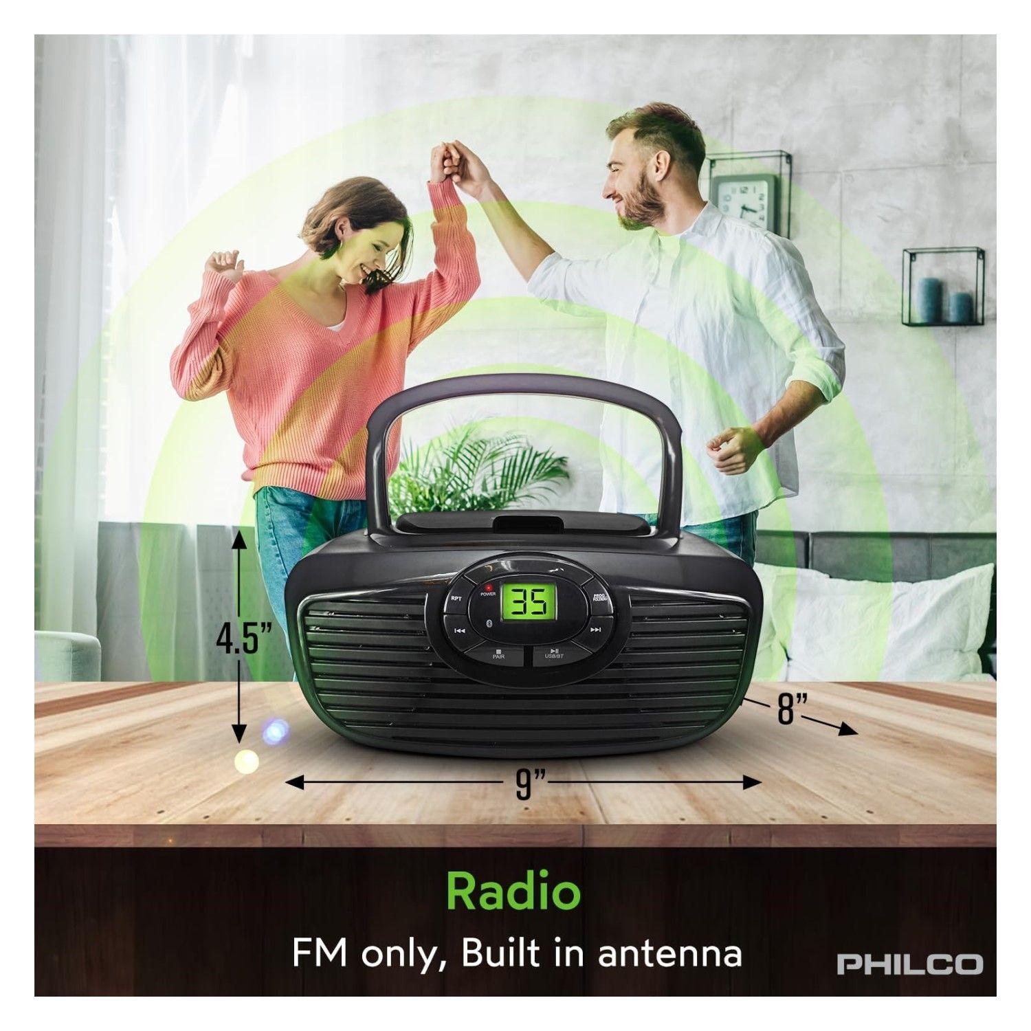 Boombox Retro Reproductor Bluetooth CD USB FM 2005BT Philco-5