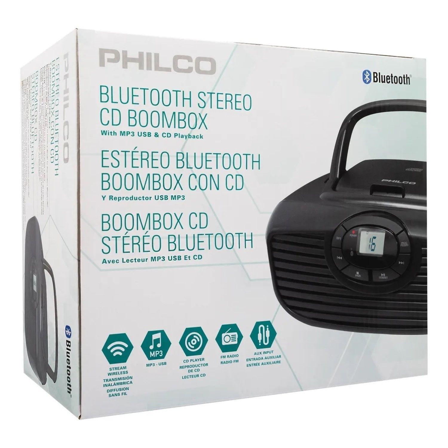 Boombox Retro Reproductor Bluetooth CD USB FM 2005BT Philco-7