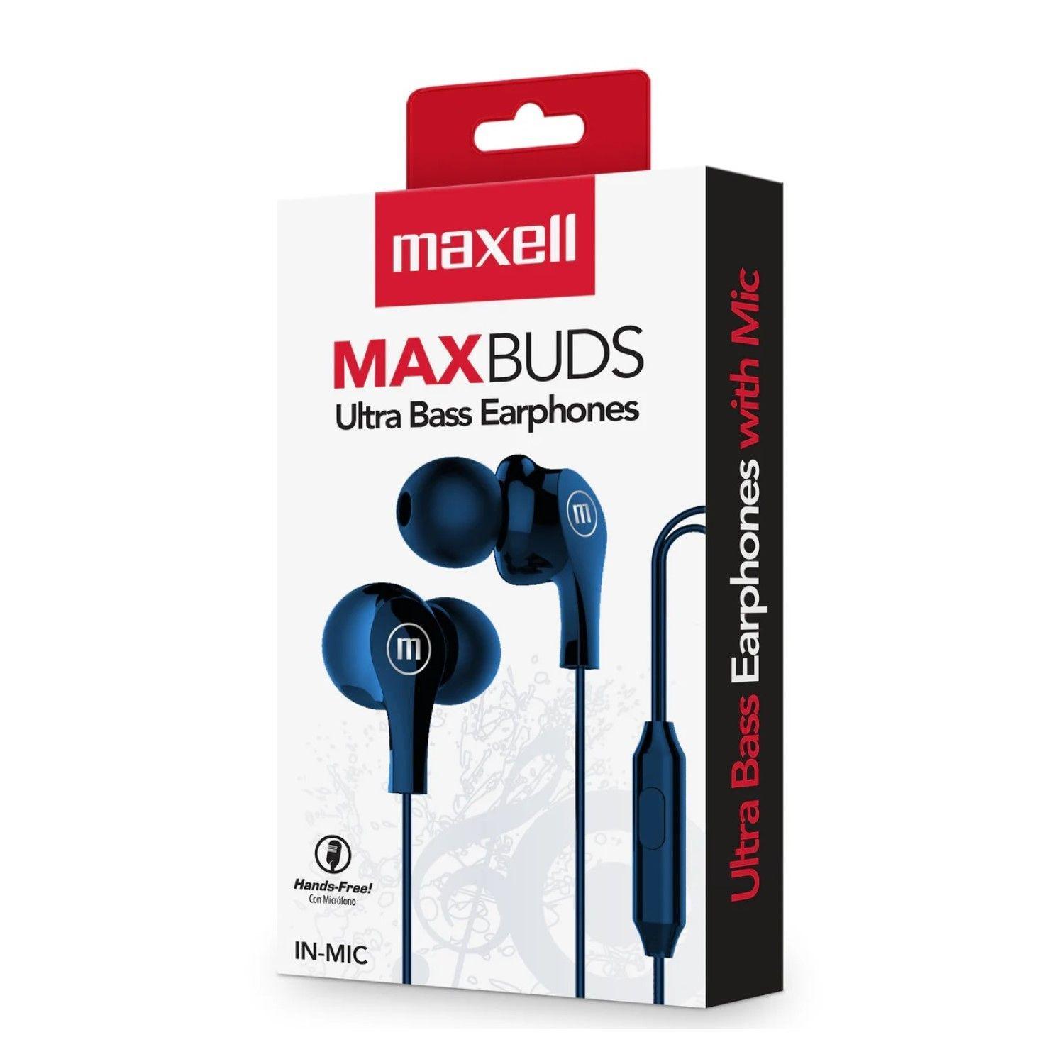 Audífonos Ultra Bass In-Mic 3.5mm Con Micrófono Maxell Azul-2