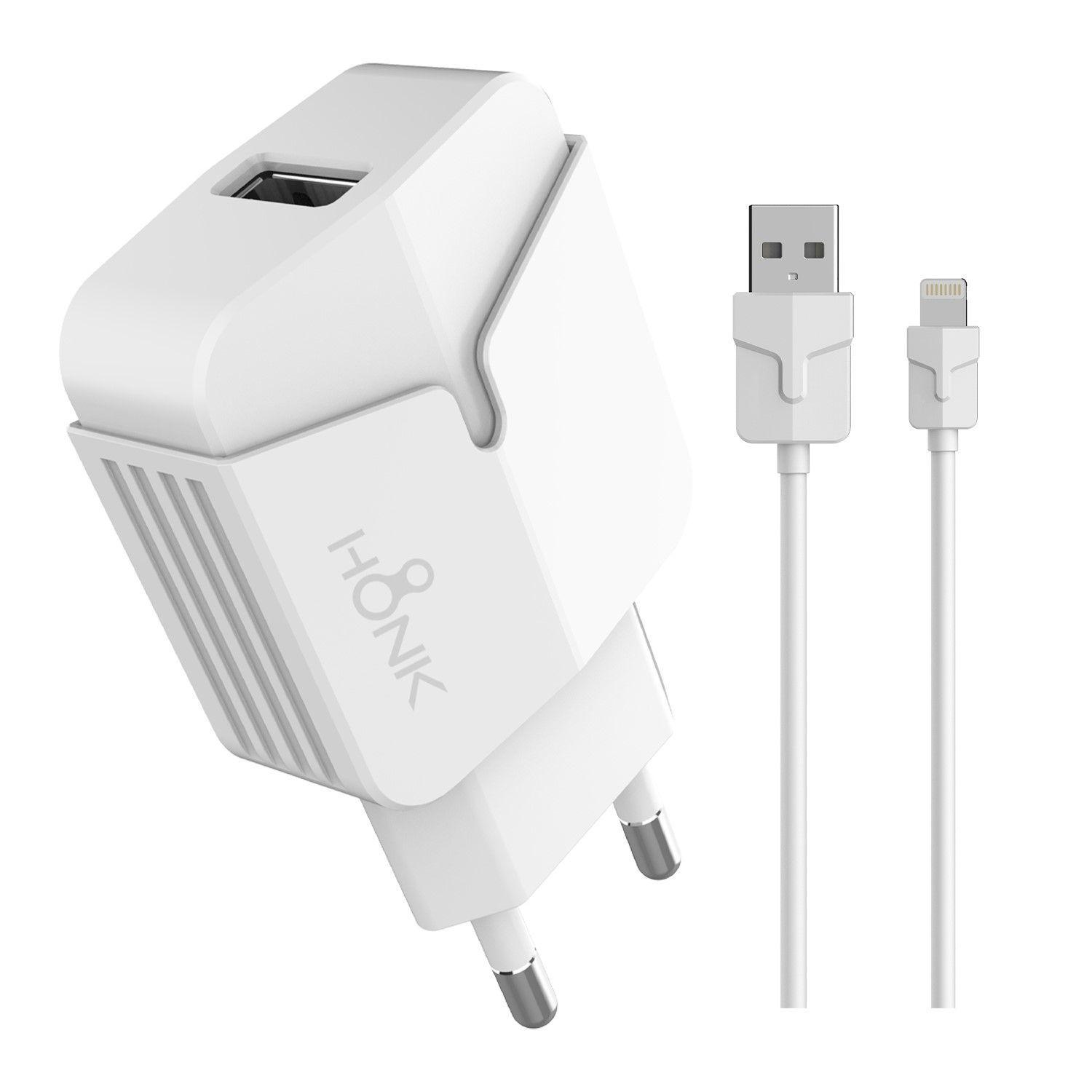 Cargador Pared y Cable Lightning Honk QC3.0 -0