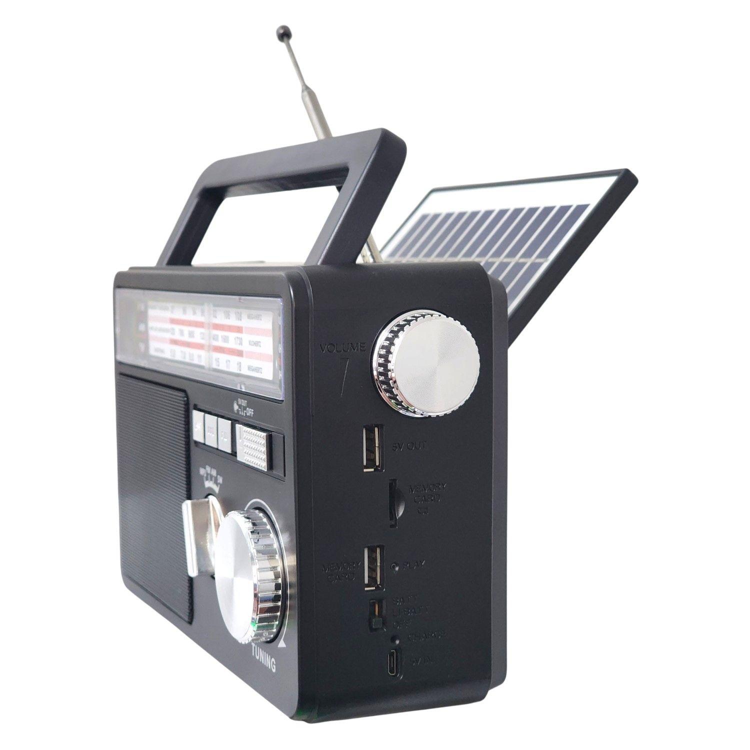 Radio Portátil Solar BT USB LED PowerSun TL637 Tecnolab-2