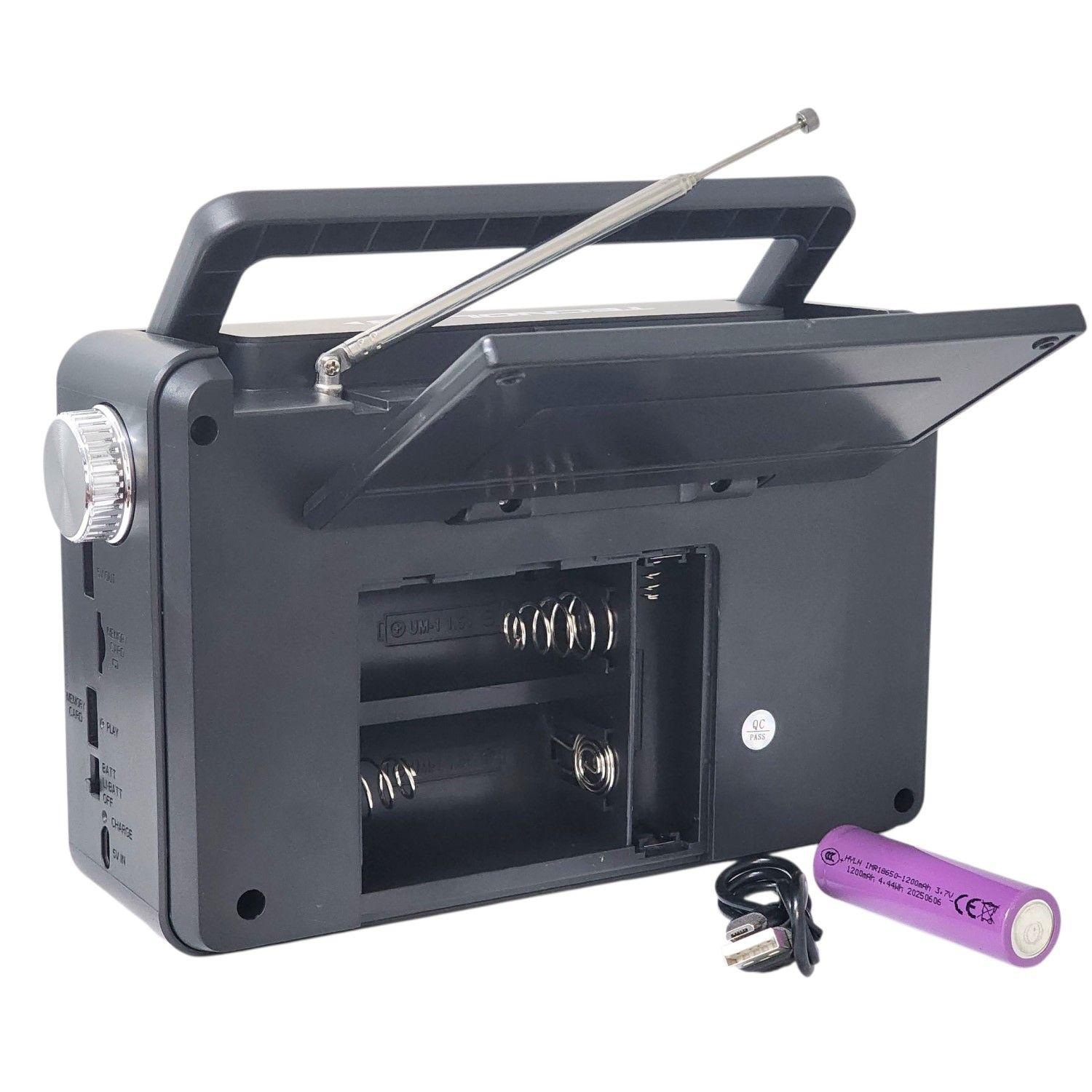 Radio Portátil Solar BT USB LED PowerSun TL637 Tecnolab-3