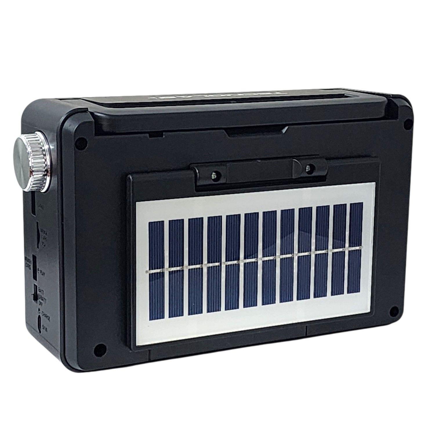 Radio Portátil Solar BT USB LED PowerSun TL637 Tecnolab-4