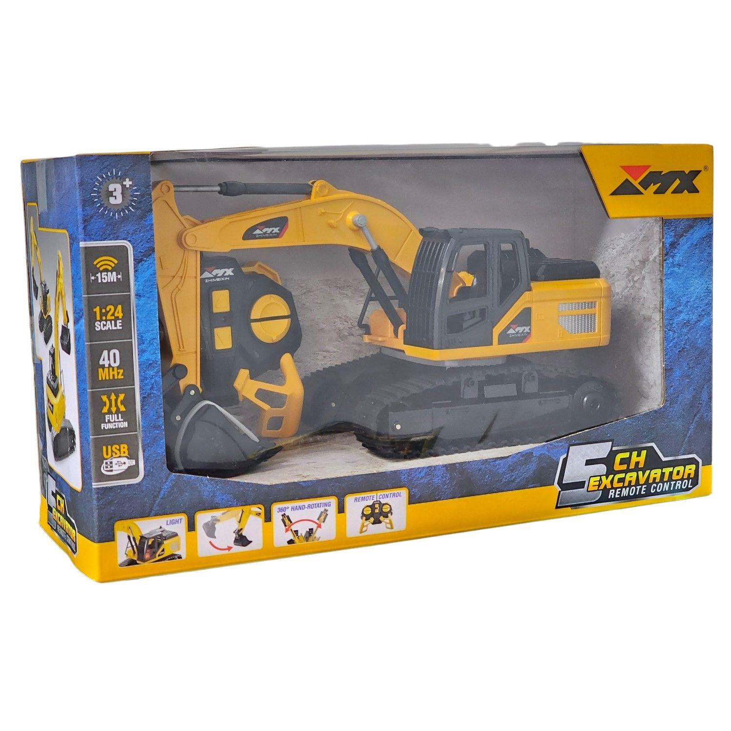 Juguete Excavadora RC 5 Canales Esc 1:24 Recargable DBG1697-2