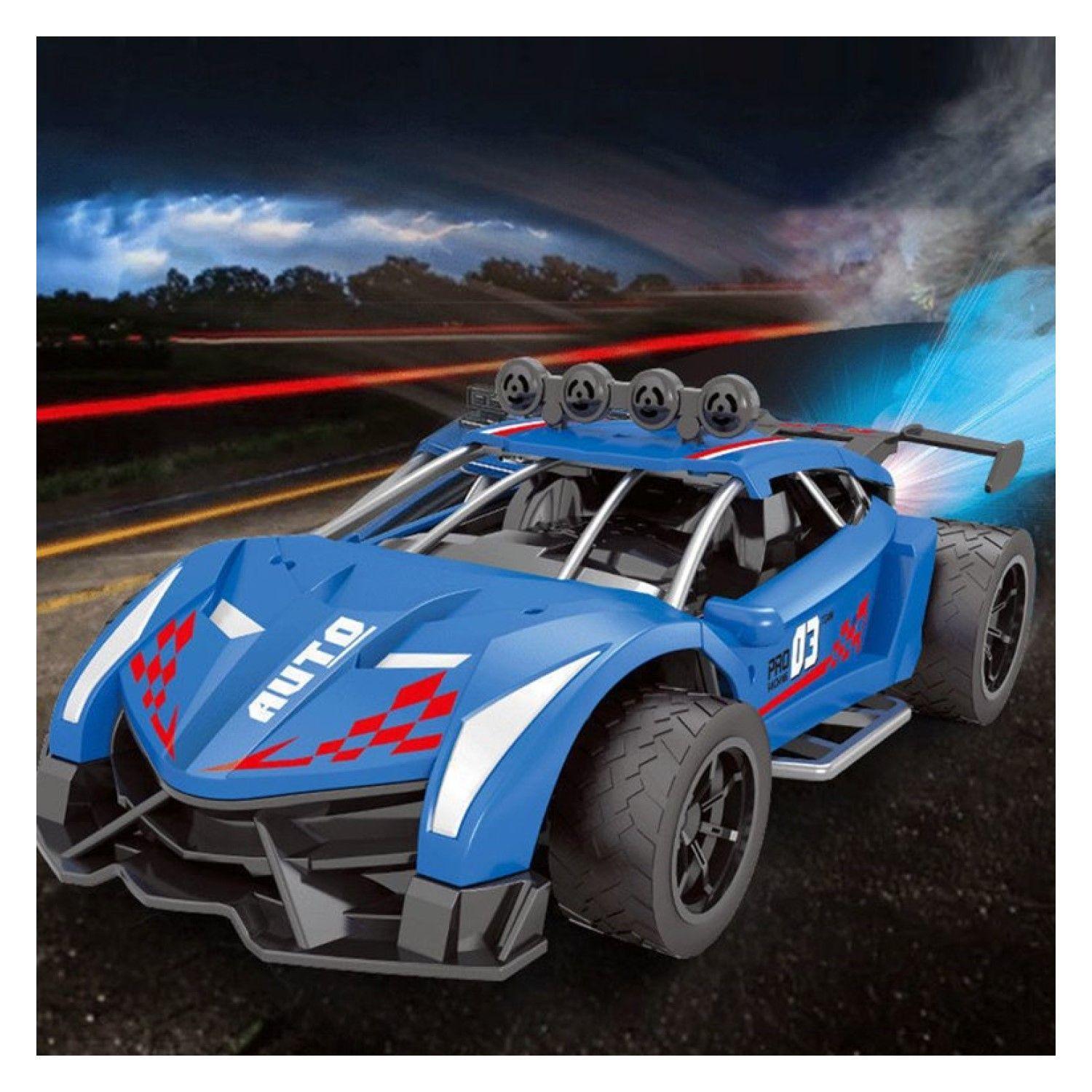 Auto de Carrera RC Luces Música Lanza Vapor DBG1579BL Azul-4