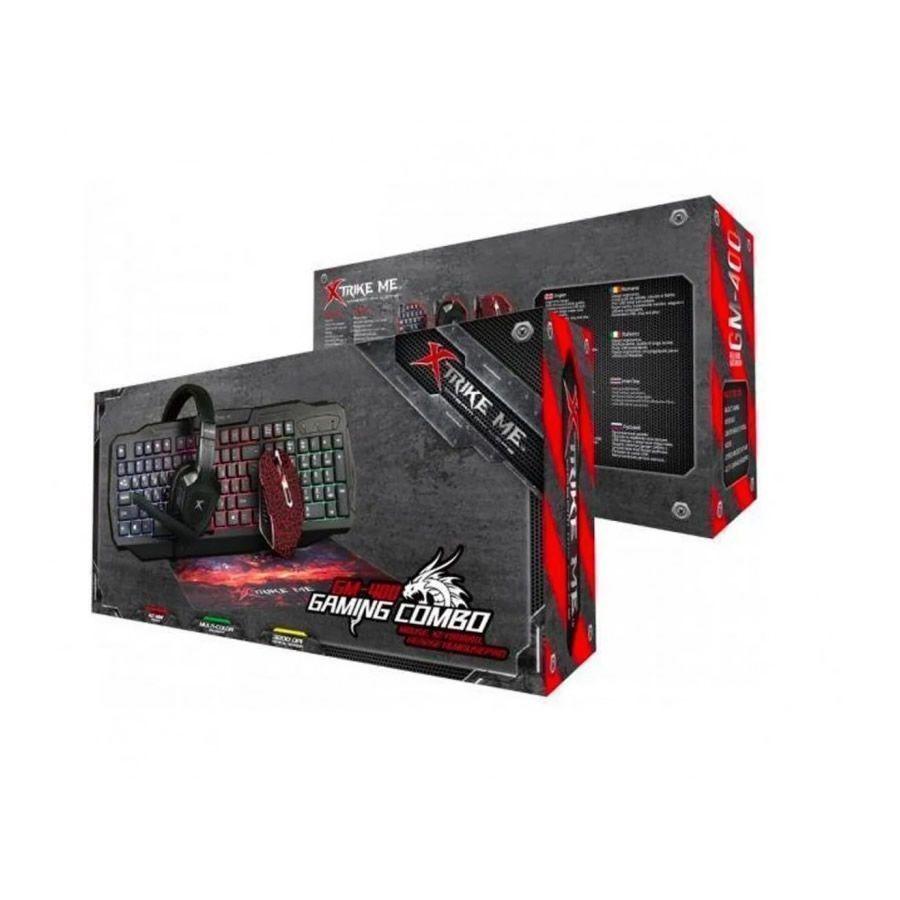 Kit Gamer Mouse Teclado Audifonos, Pad Mouse Xtrike Me-3