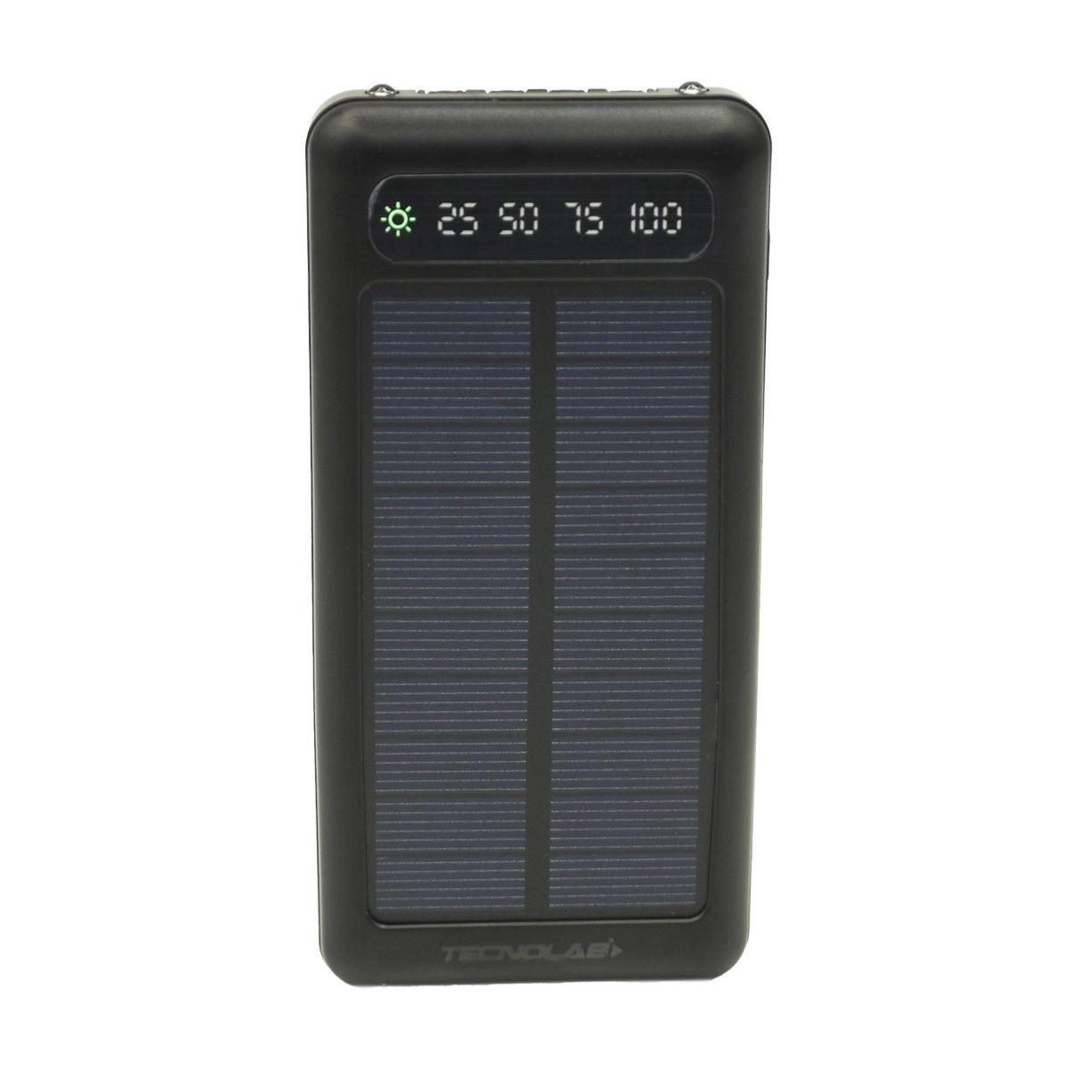 Batería Portátil Solar Power Bank 10.000 Mha Tecnolab TL570BK-2