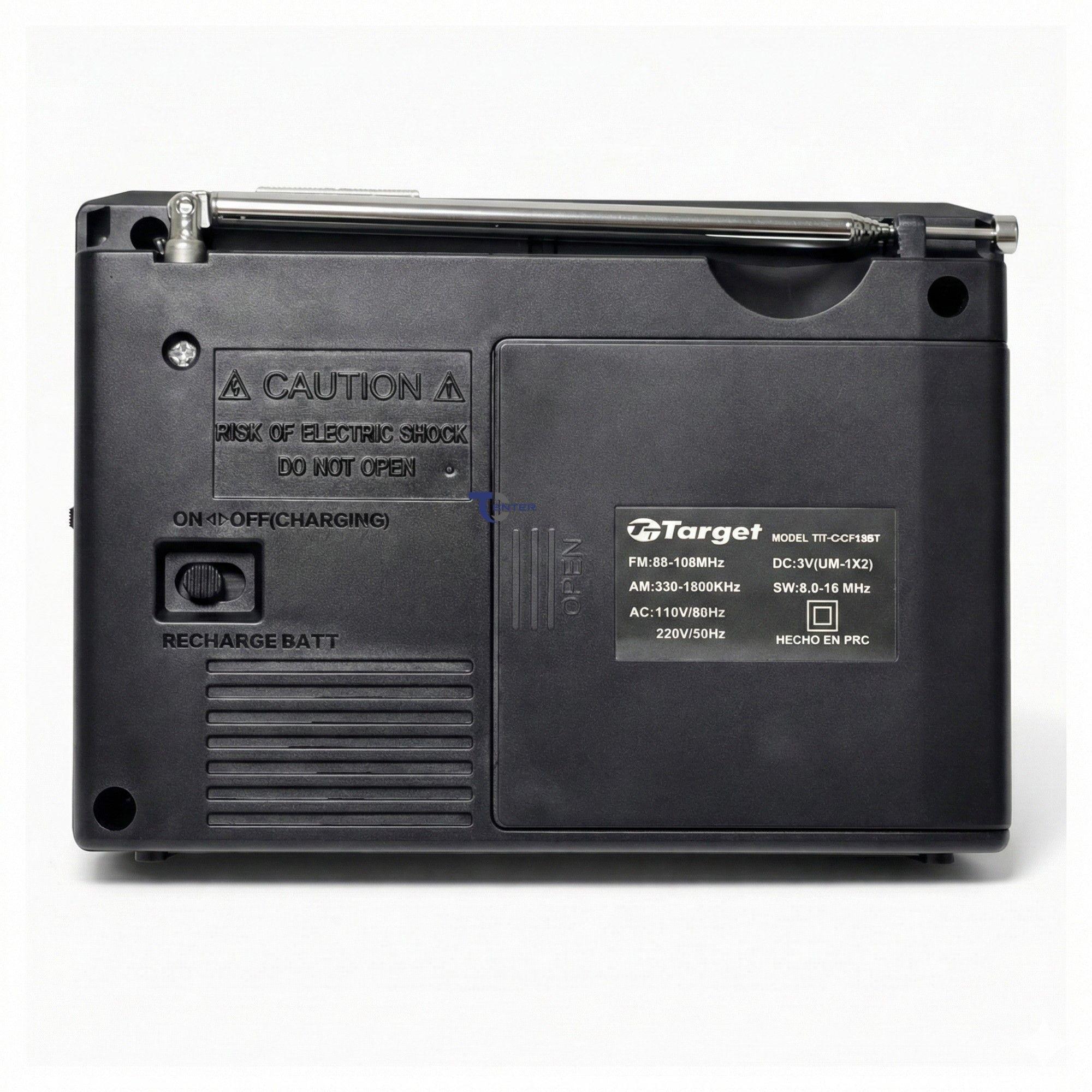 Radio Portátil BT Target TT-CF15BT 3 Bandas USB SD Recargable-4