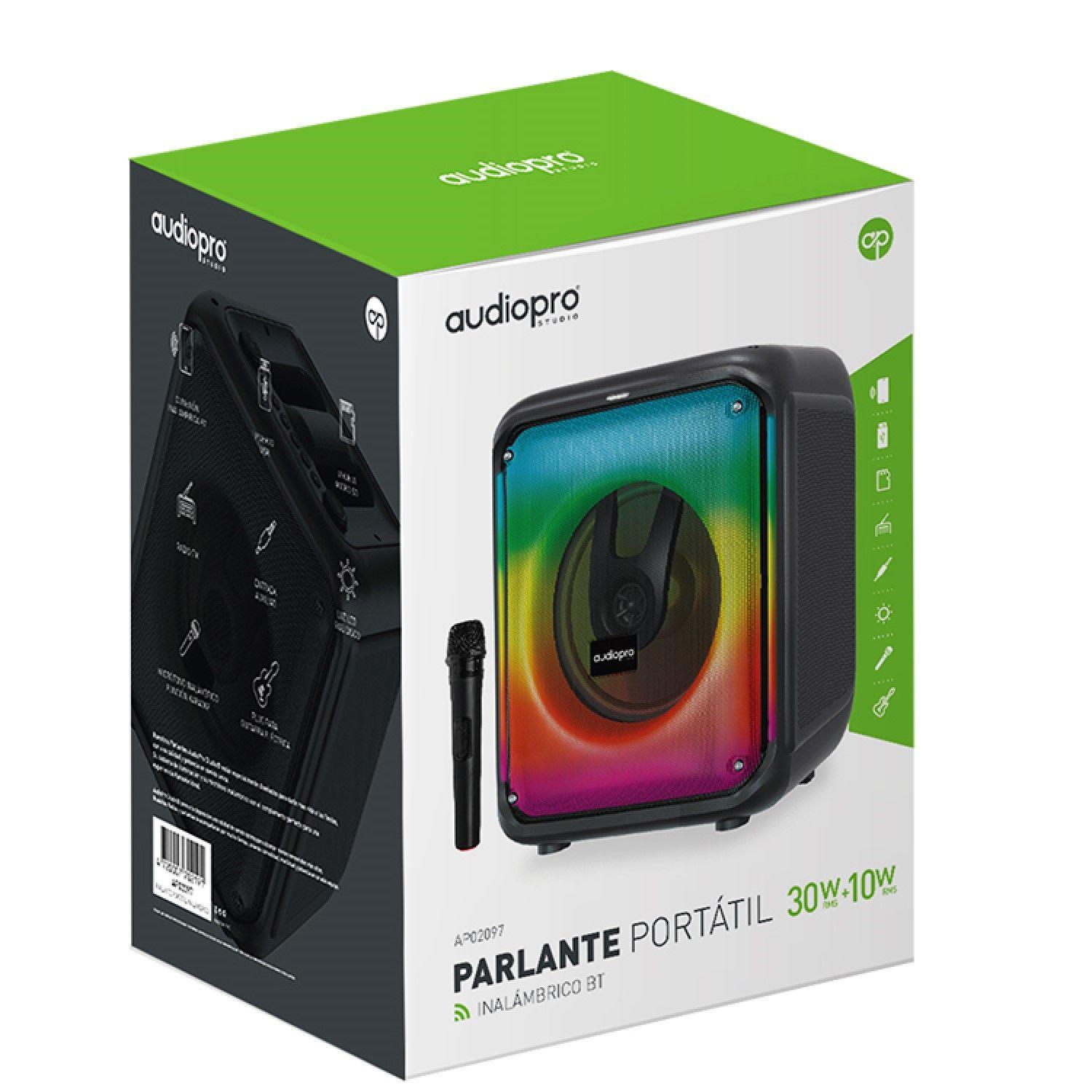 Parlante Karaoke BT Portátil Micrófono RGB Audiopro AP02097-7