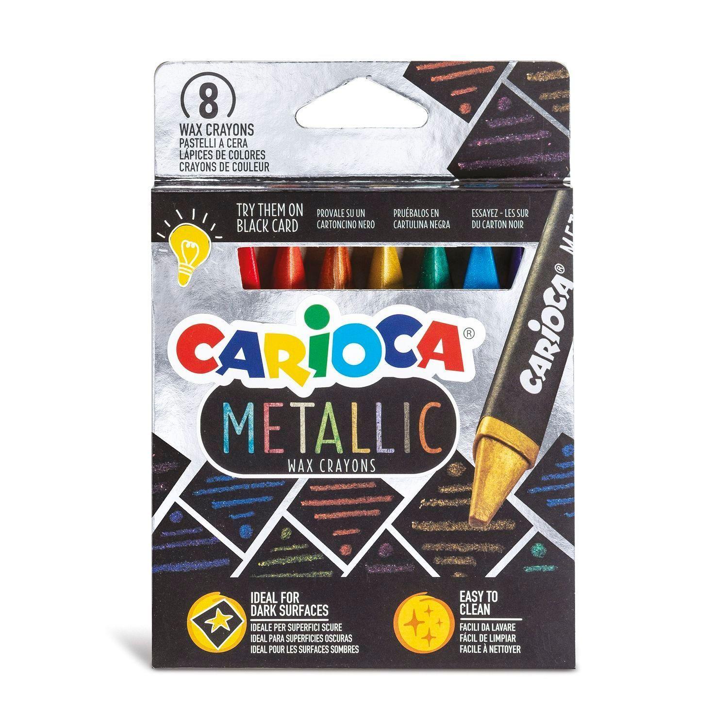 Crayones Metálicos Carioca 8 Unidades para Fondos Oscuros-0