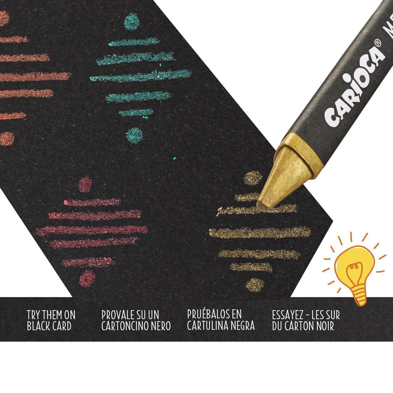 Crayones Metálicos Carioca 8 Unidades para Fondos Oscuros-2