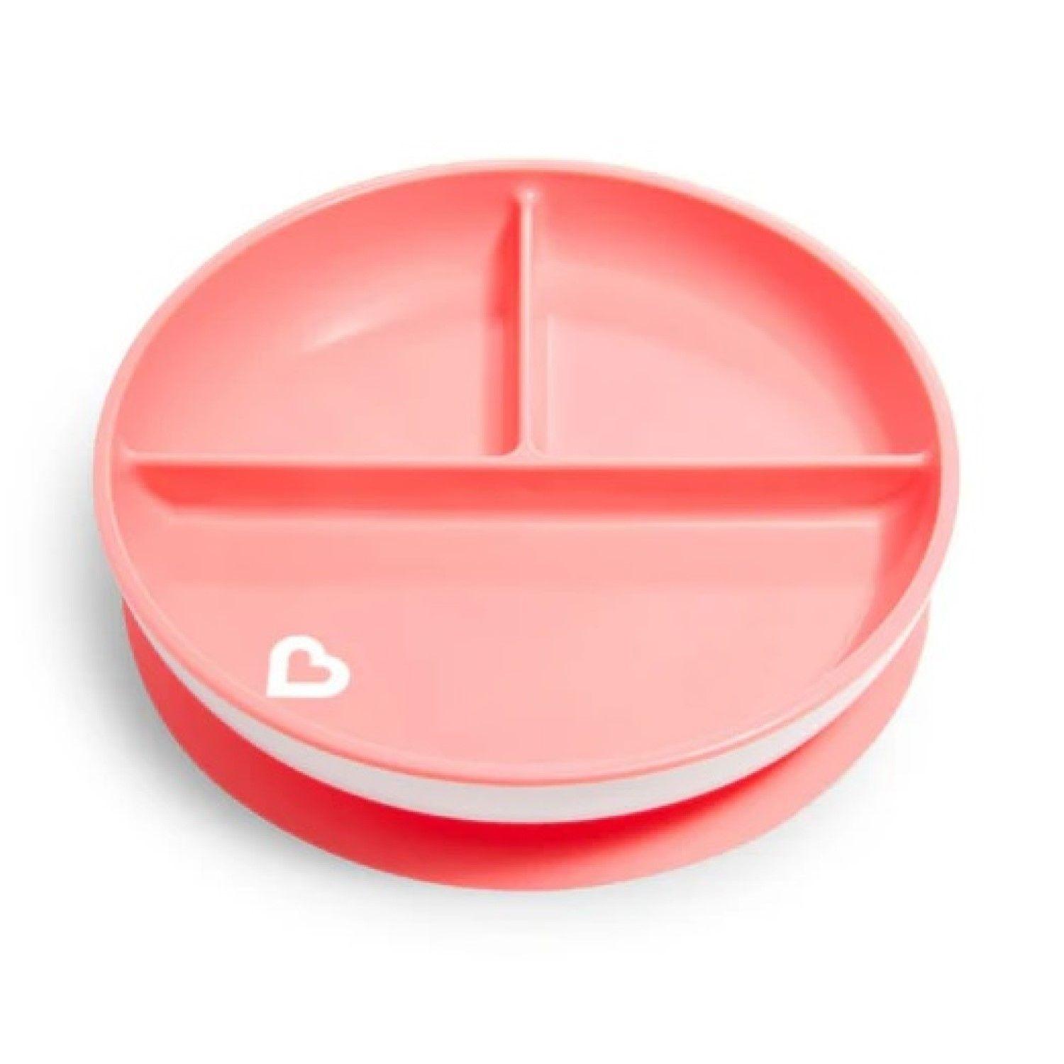Plato Bebé con succión y División Stay Put Munchkin Rosa-2