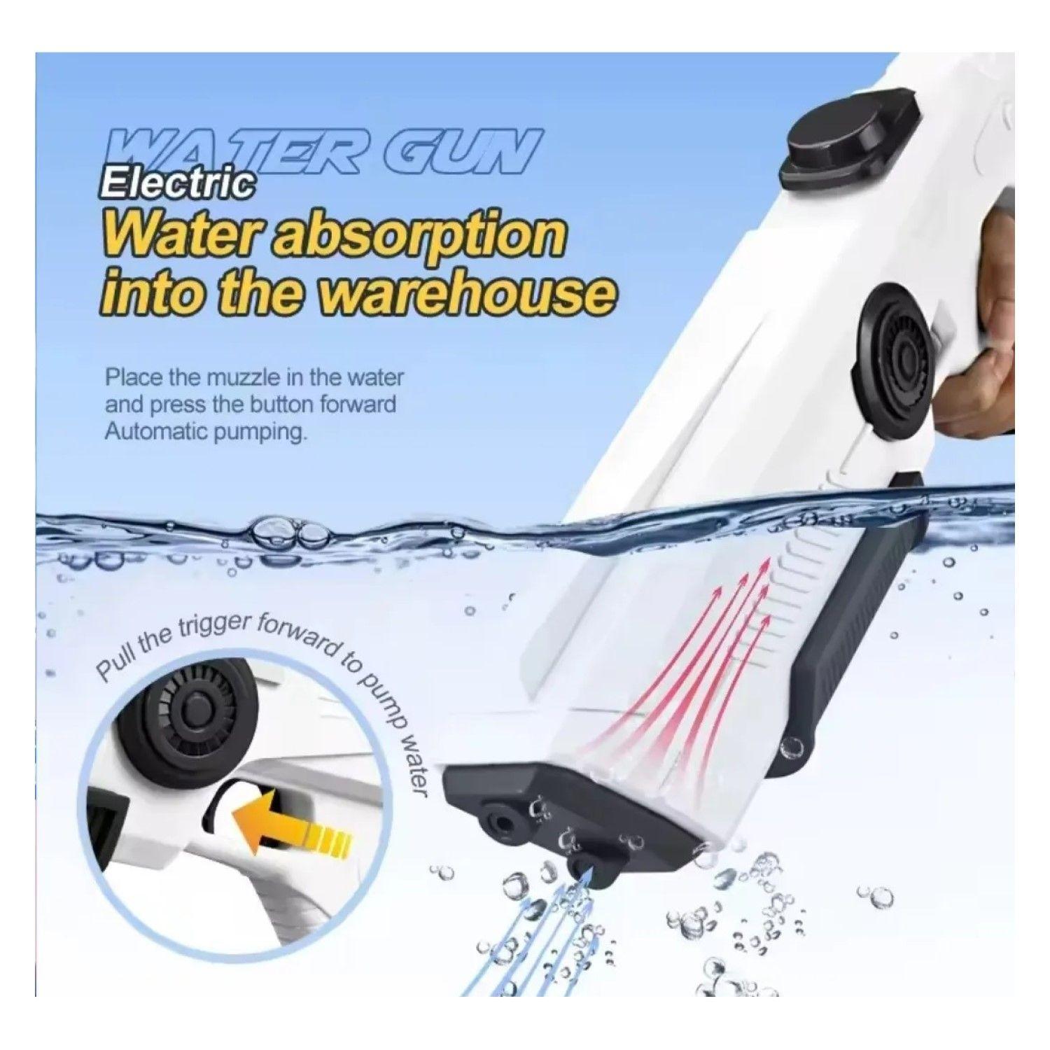 Juguete Pistola Agua Recargable Absorción DBG1657W Blanco-4