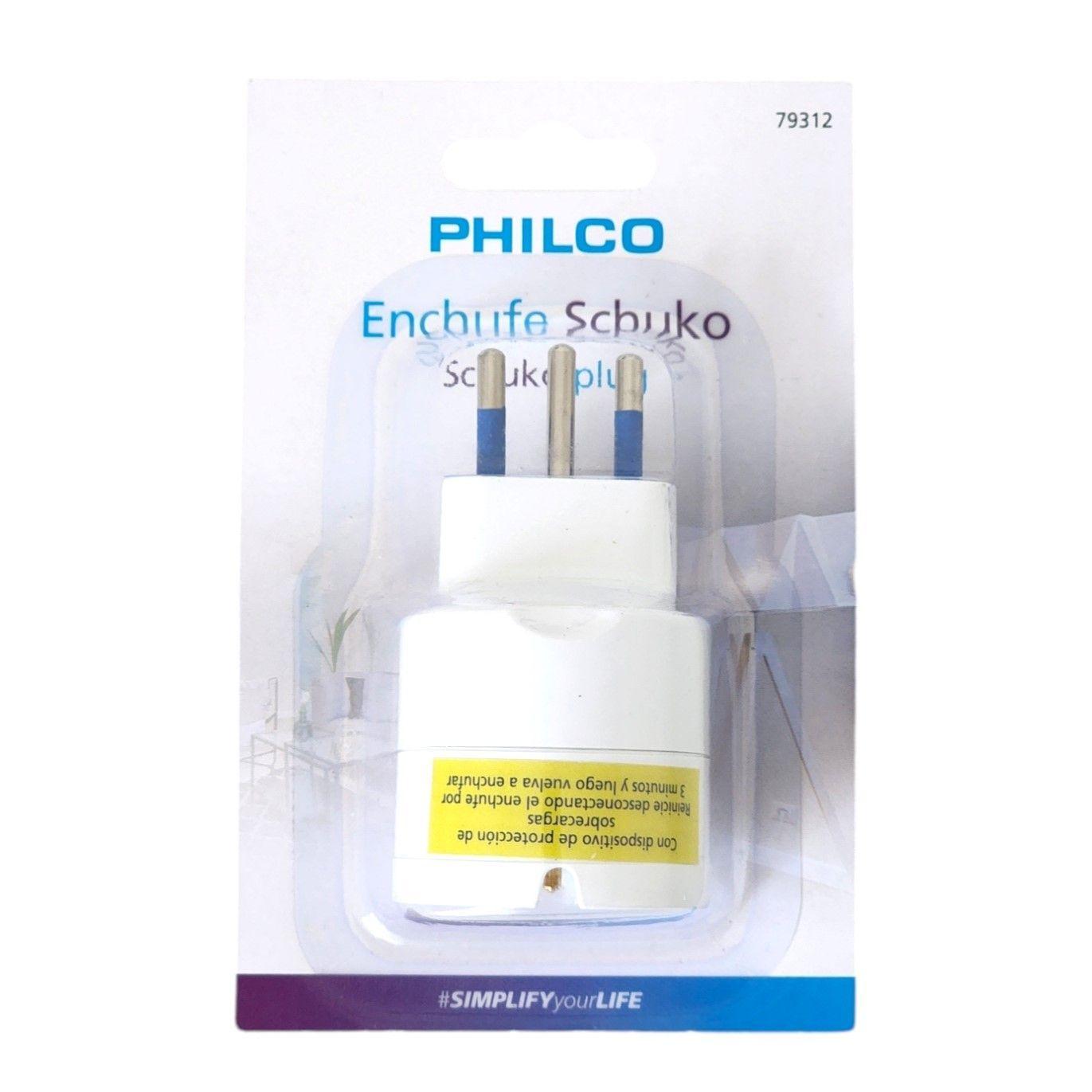 Enchufe Adaptador Schuko Philco 79312-3