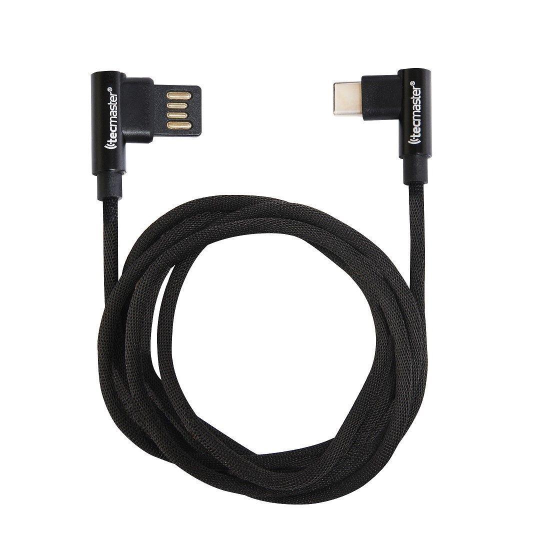 Cable Usb Tipo C Textil 90° Tecmaster Negro-3
