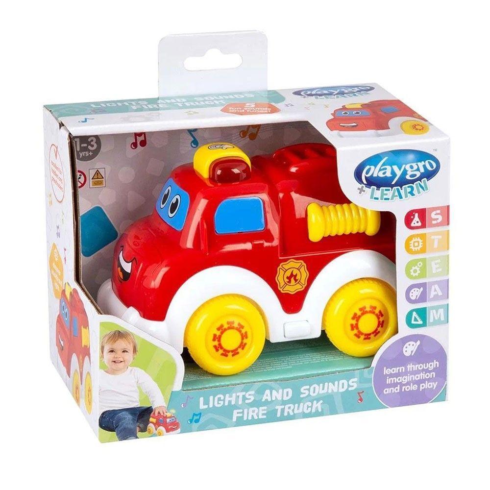 Autito Carro De Bomberos Con Sonido Playgro-4