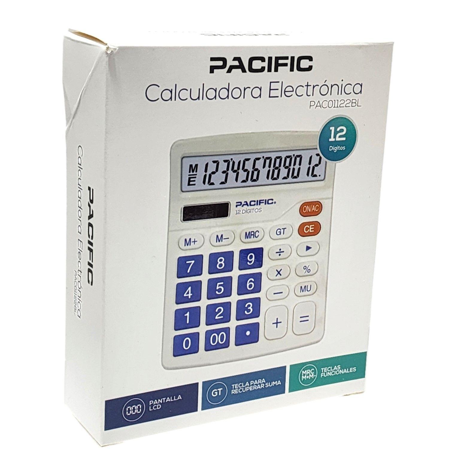 Calculadora Electrónica Pacific 12 dig PAC01122BL Azul-3