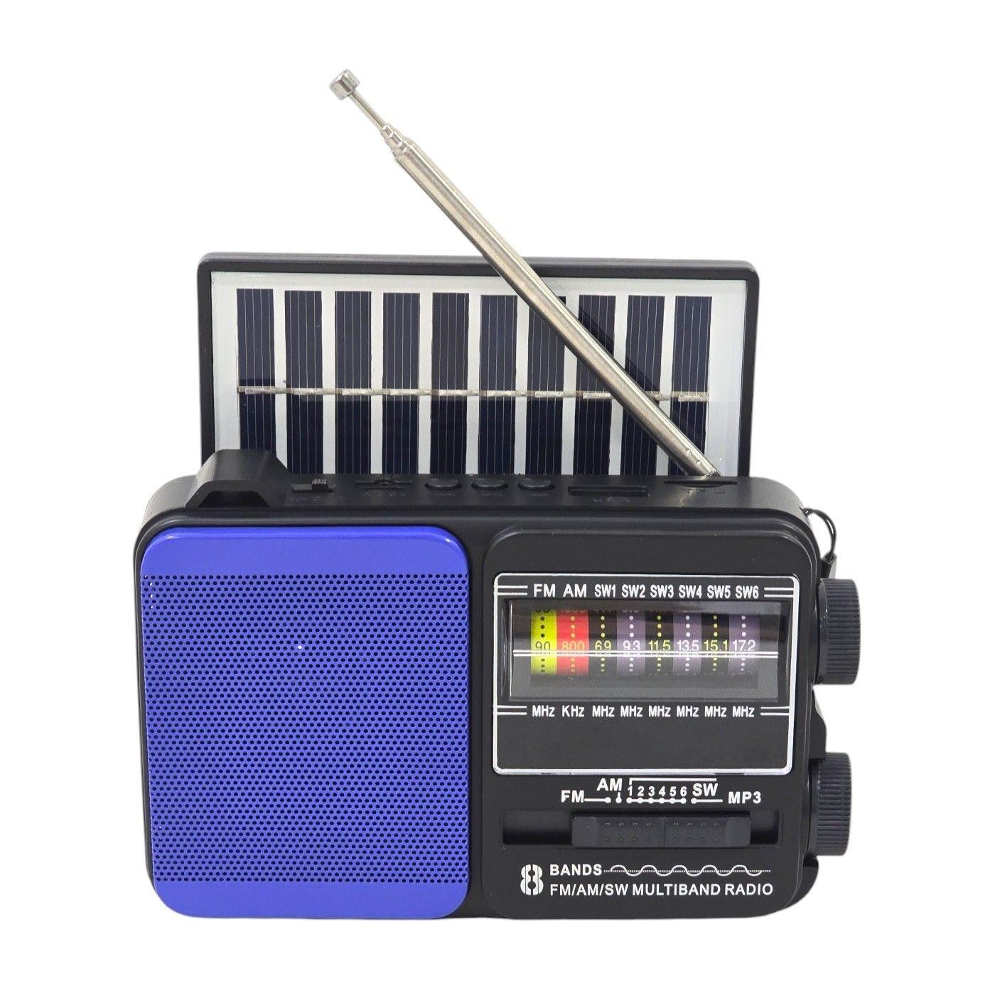 Mini Radio Solar Recargable Tecnolab TL653 USB/SD 8 Bandas-0