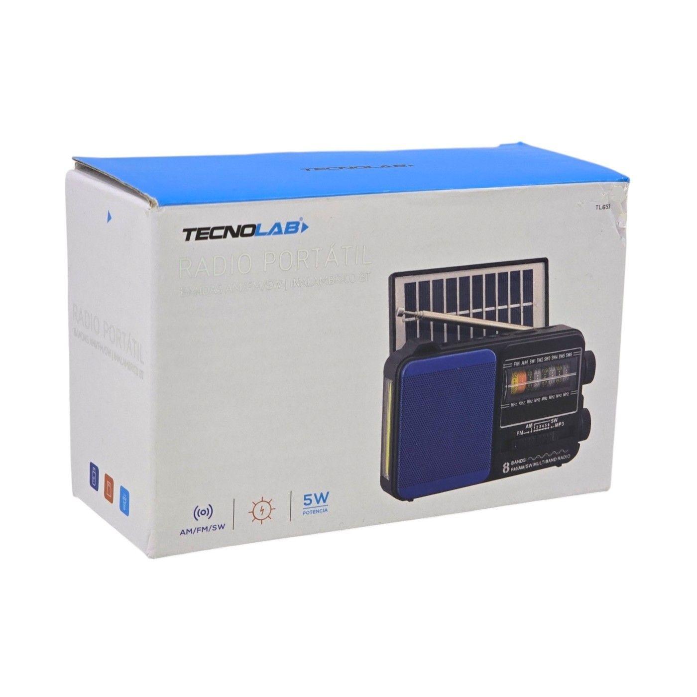 Mini Radio Solar Recargable Tecnolab TL653 USB/SD 8 Bandas-5